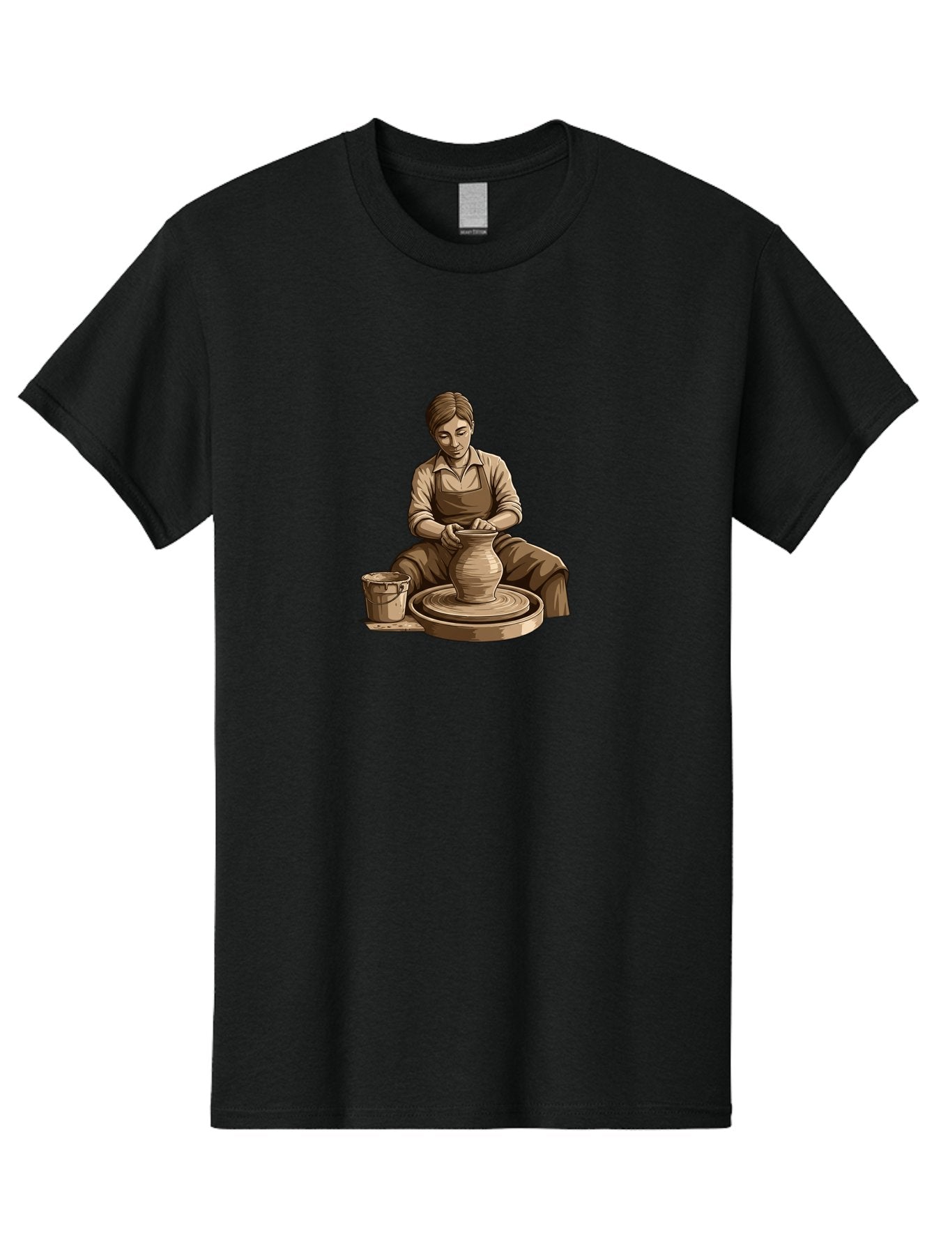 Potter-At-Work-4 Men'S Graphic Tee, 100% Cotton, Comfortable Casual Summer Wear, Machine Washable, Pottery Making, Ceramic Art, Clay Modeling, Potter'S Wheel, Creative Process, Handmade Crafts, Artisanal Skills, Traditional Craftsmanship, Bab223 8