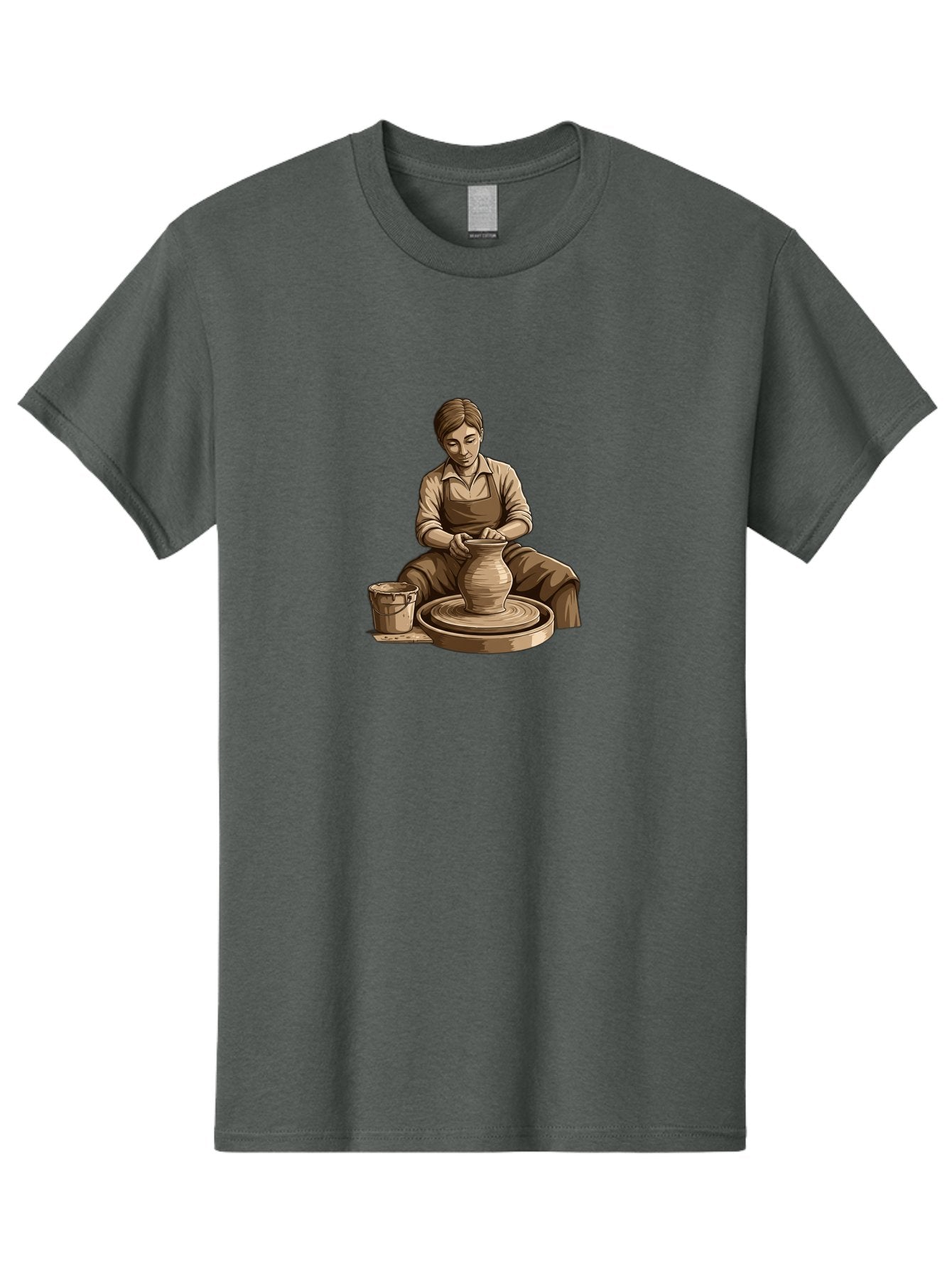 Potter-At-Work-4 Men'S Graphic Tee, 100% Cotton, Comfortable Casual Summer Wear, Machine Washable, Pottery Making, Ceramic Art, Clay Modeling, Potter'S Wheel, Creative Process, Handmade Crafts, Artisanal Skills, Traditional Craftsmanship, Bab223 6