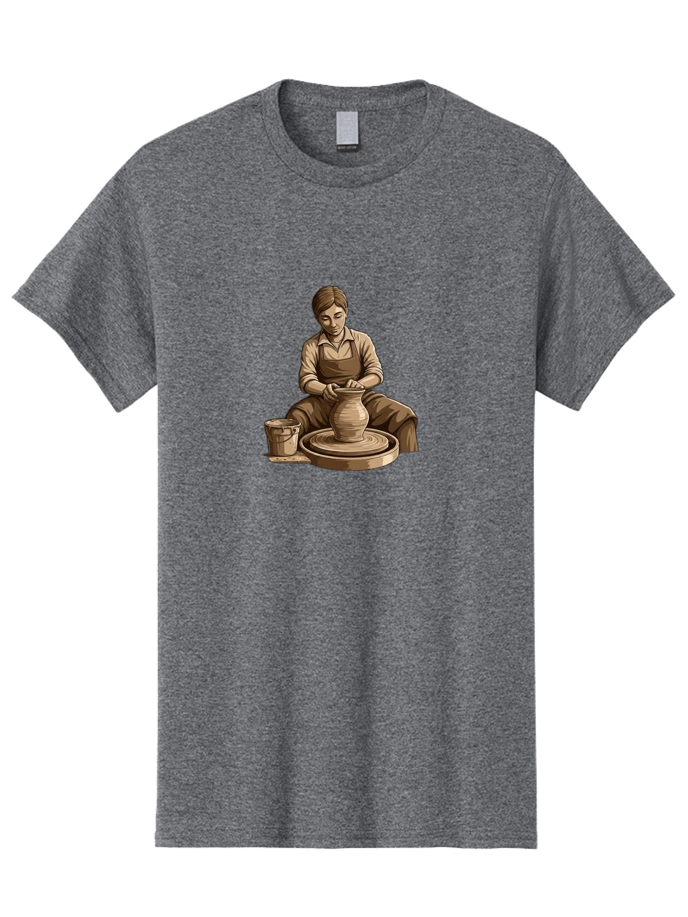 Potter-At-Work-4 Men'S Graphic Tee, 100% Cotton, Comfortable Casual Summer Wear, Machine Washable, Pottery Making, Ceramic Art, Clay Modeling, Potter'S Wheel, Creative Process, Handmade Crafts, Artisanal Skills, Traditional Craftsmanship, Bab223 15