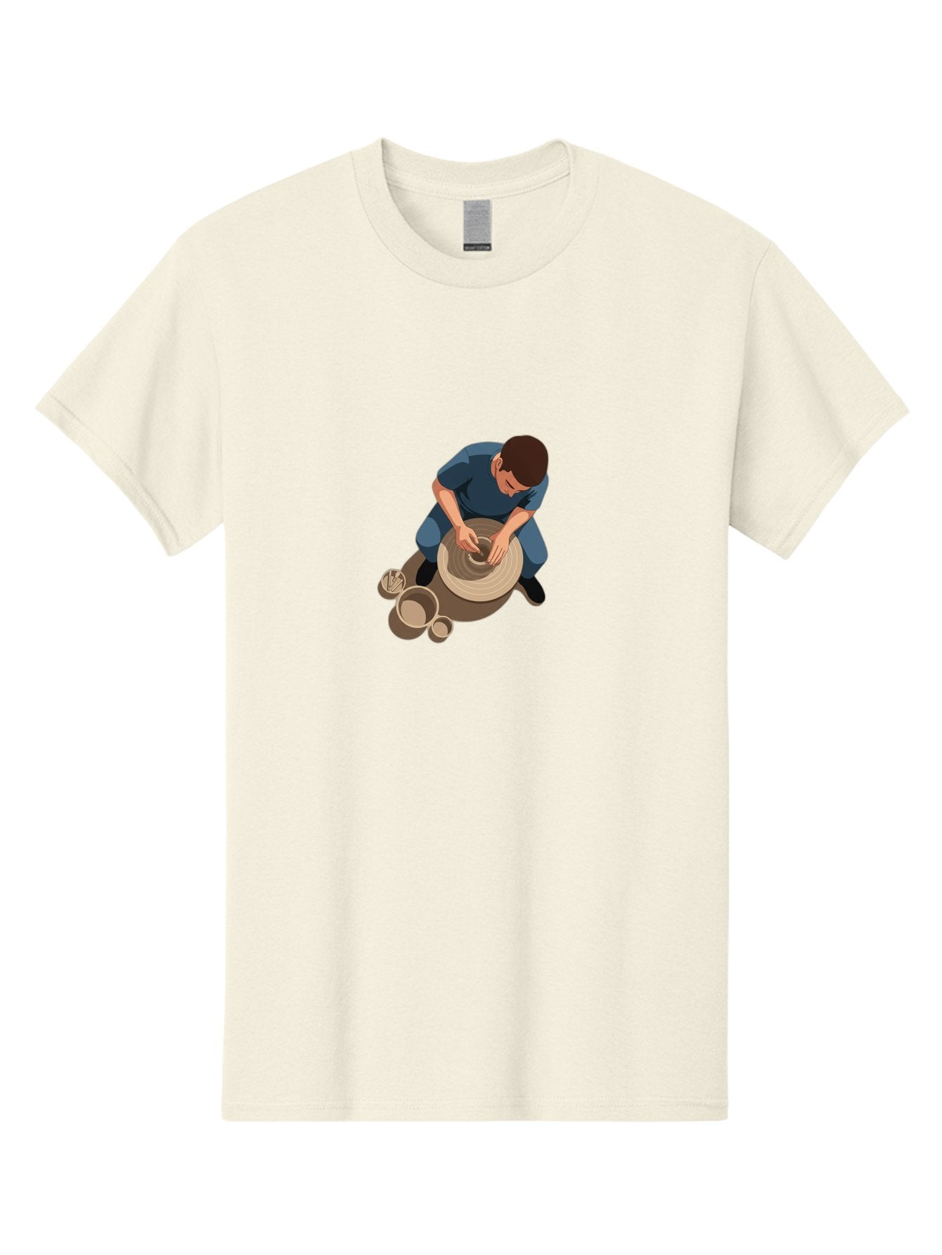 Potter-At-Work-8 Men'S Graphic Tee, 100% Cotton, Comfortable Casual Summer Wear, Machine Washable, Potter Crafting Ceramics, Pottery Wheel In Action, Creative Process, Handmade Pottery, Artisanal Craftsmanship, Clay Modeling, Bab227 11