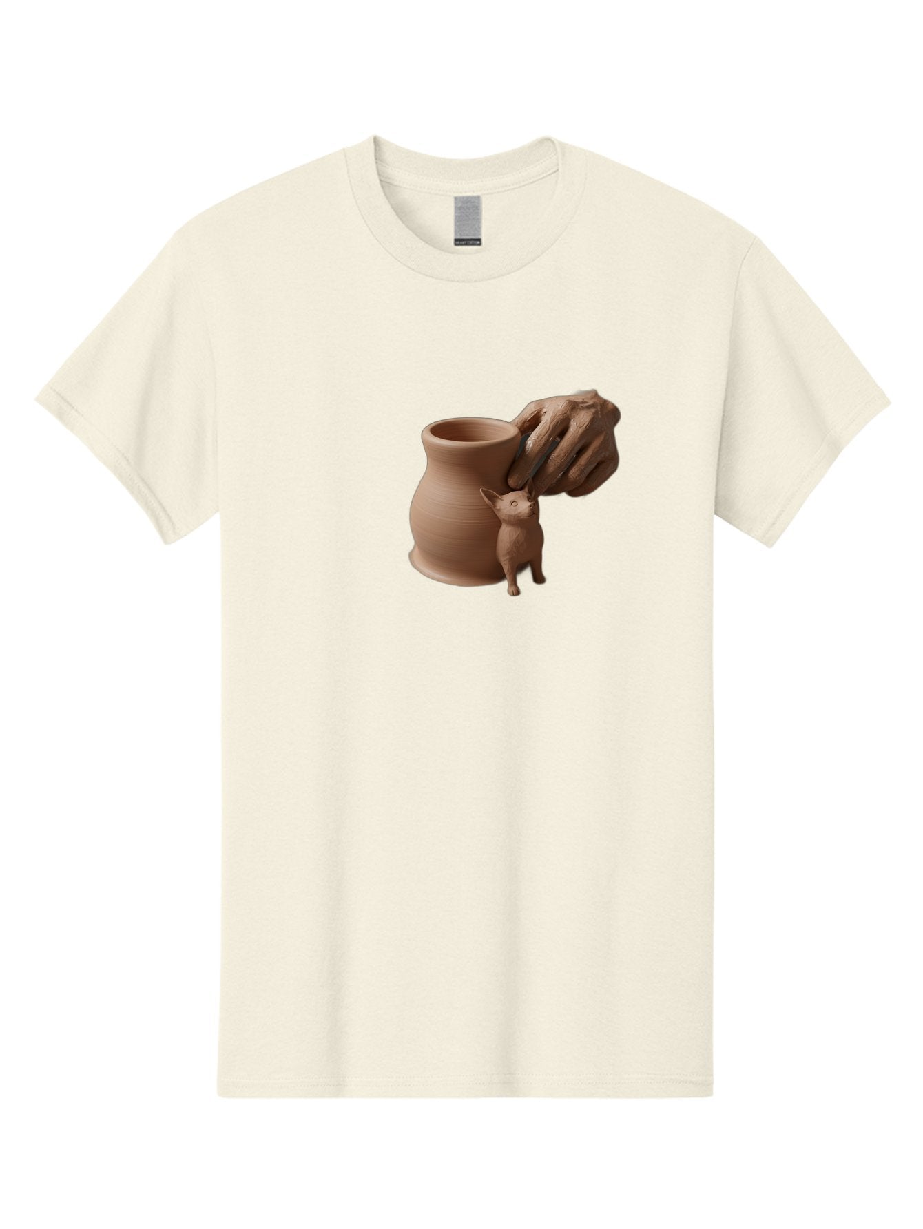 Potter-S-Hand Men'S Graphic Tee, 100% Cotton, Comfortable Casual Summer Wear, Machine Washable, Clay Pottery, Handmade Ceramics, Pottery Wheel, Earthenware, Clay Modeling, Sculpting, Creative Expression, Artistic Process, Pottery Art, Bab230 3