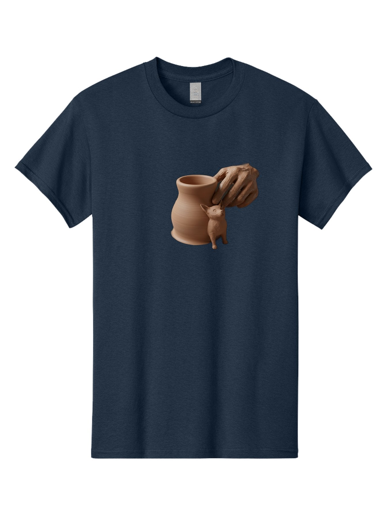 Potter-S-Hand Men'S Graphic Tee, 100% Cotton, Comfortable Casual Summer Wear, Machine Washable, Clay Pottery, Handmade Ceramics, Pottery Wheel, Earthenware, Clay Modeling, Sculpting, Creative Expression, Artistic Process, Pottery Art, Bab230 5
