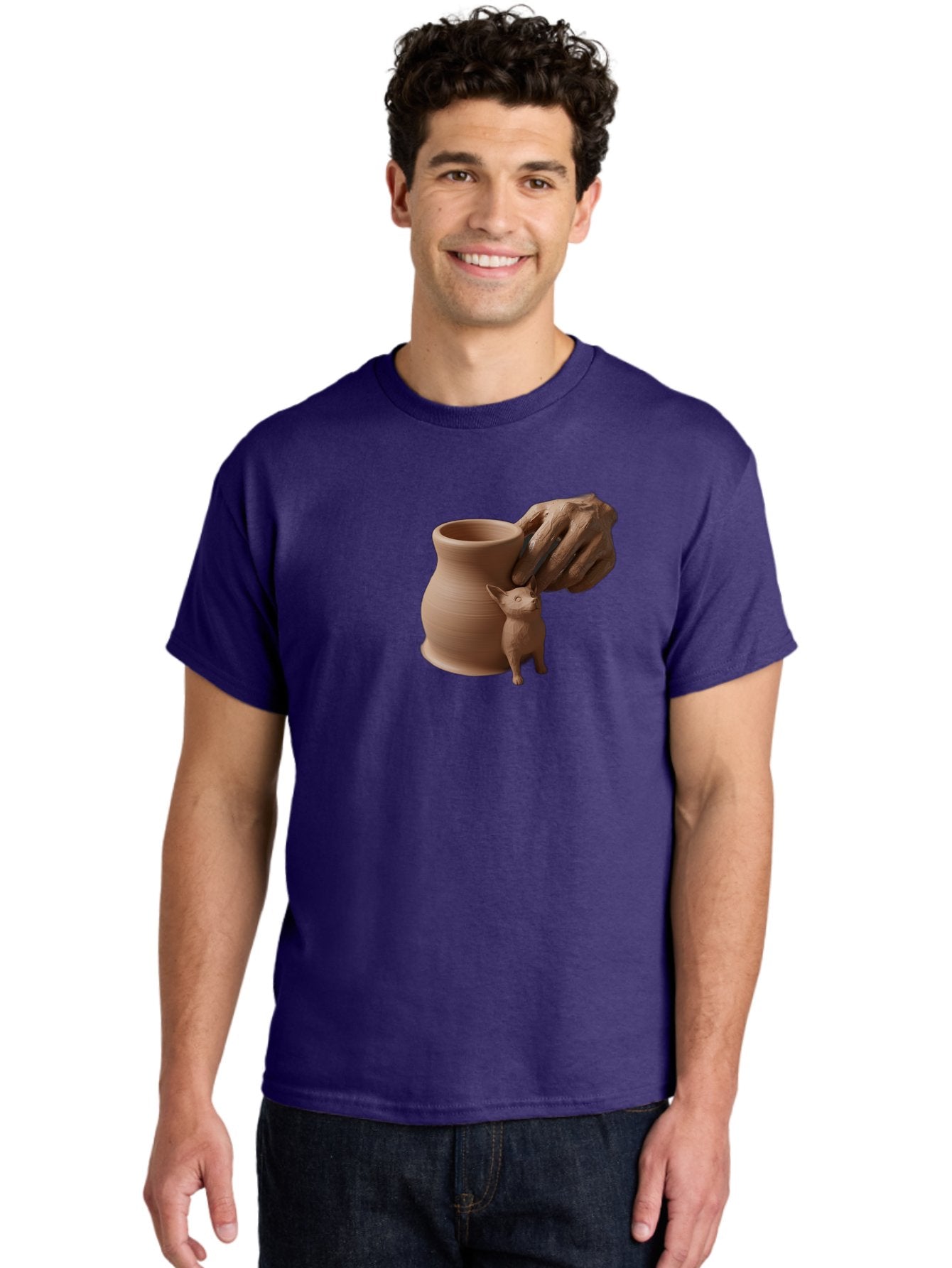 Potter-S-Hand Men'S Graphic Tee, 100% Cotton, Comfortable Casual Summer Wear, Machine Washable, Clay Pottery, Handmade Ceramics, Pottery Wheel, Earthenware, Clay Modeling, Sculpting, Creative Expression, Artistic Process, Pottery Art, Bab230 27