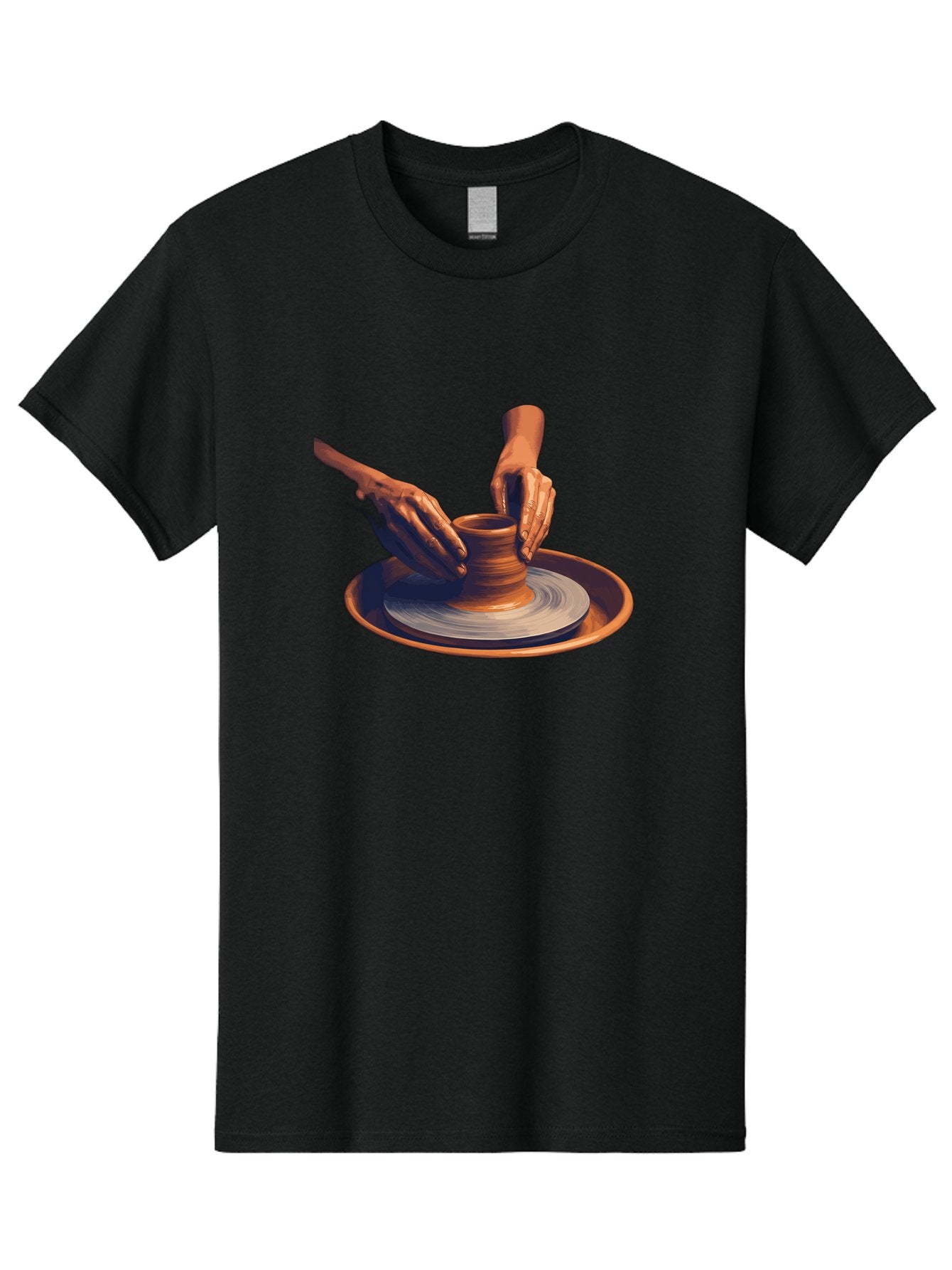 Potter-S-Hands Men'S Graphic Tee, 100% Cotton, Comfortable Casual Summer Wear, Machine Washable, Pottery Wheel, Clay Pot, Crafting, Hands Shaping, Creative Process, Artisanal, Handmade, Pottery Making, Ceramics, Skilled Craftsmanship Bab231 6