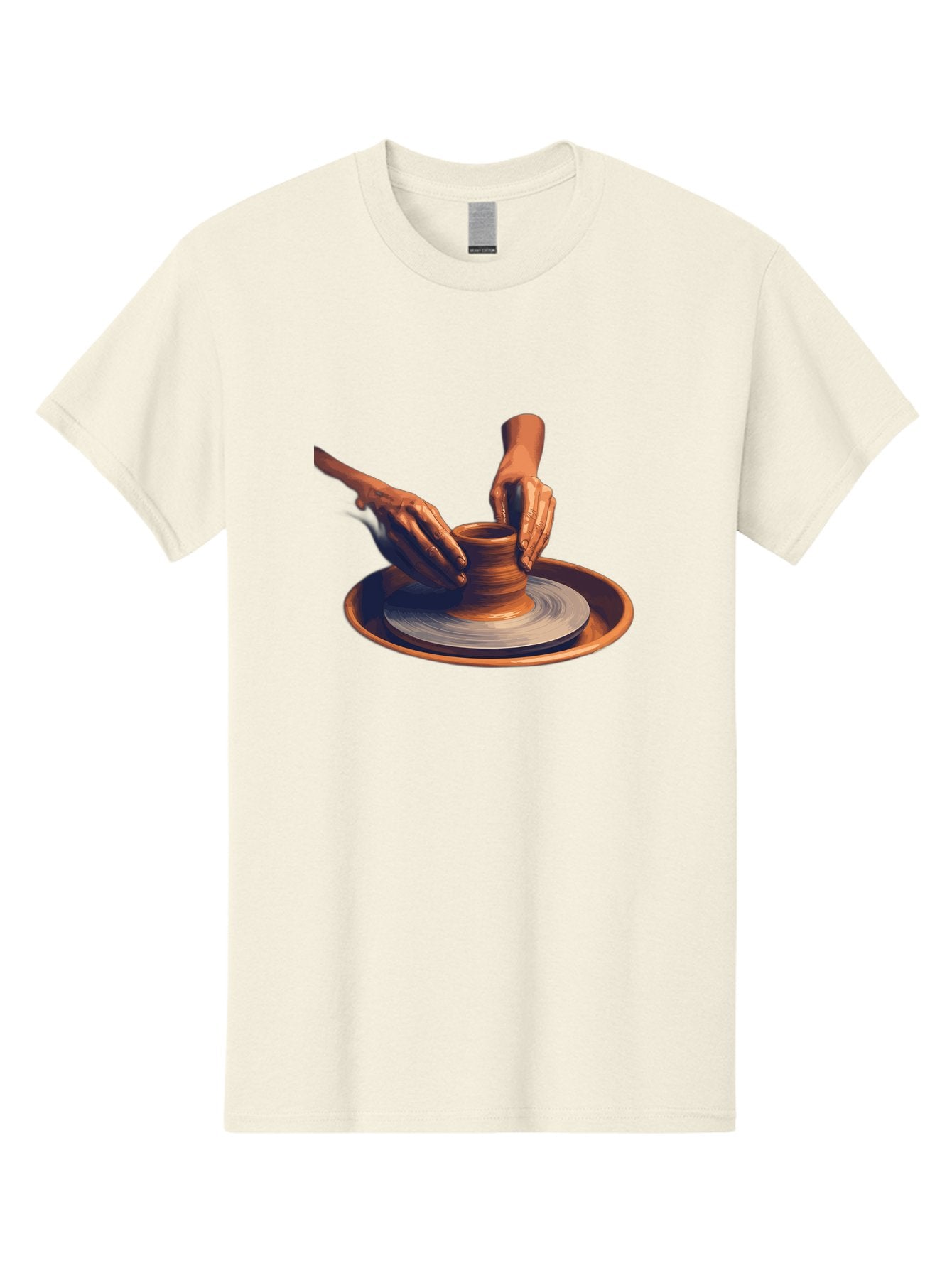 Potter-S-Hands Men'S Graphic Tee, 100% Cotton, Comfortable Casual Summer Wear, Machine Washable, Pottery Wheel, Clay Pot, Crafting, Hands Shaping, Creative Process, Artisanal, Handmade, Pottery Making, Ceramics, Skilled Craftsmanship Bab231 12