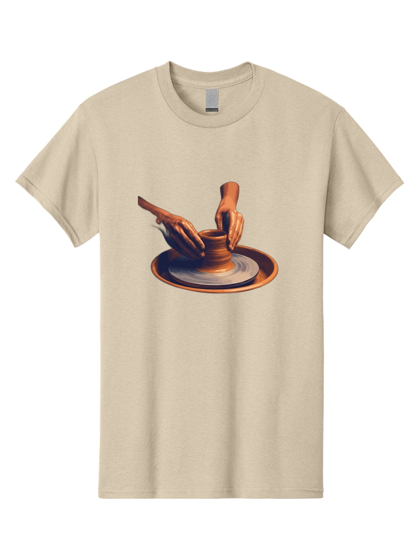 Potter-S-Hands Men'S Graphic Tee, 100% Cotton, Comfortable Casual Summer Wear, Machine Washable, Pottery Wheel, Clay Pot, Crafting, Hands Shaping, Creative Process, Artisanal, Handmade, Pottery Making, Ceramics, Skilled Craftsmanship Bab231 9