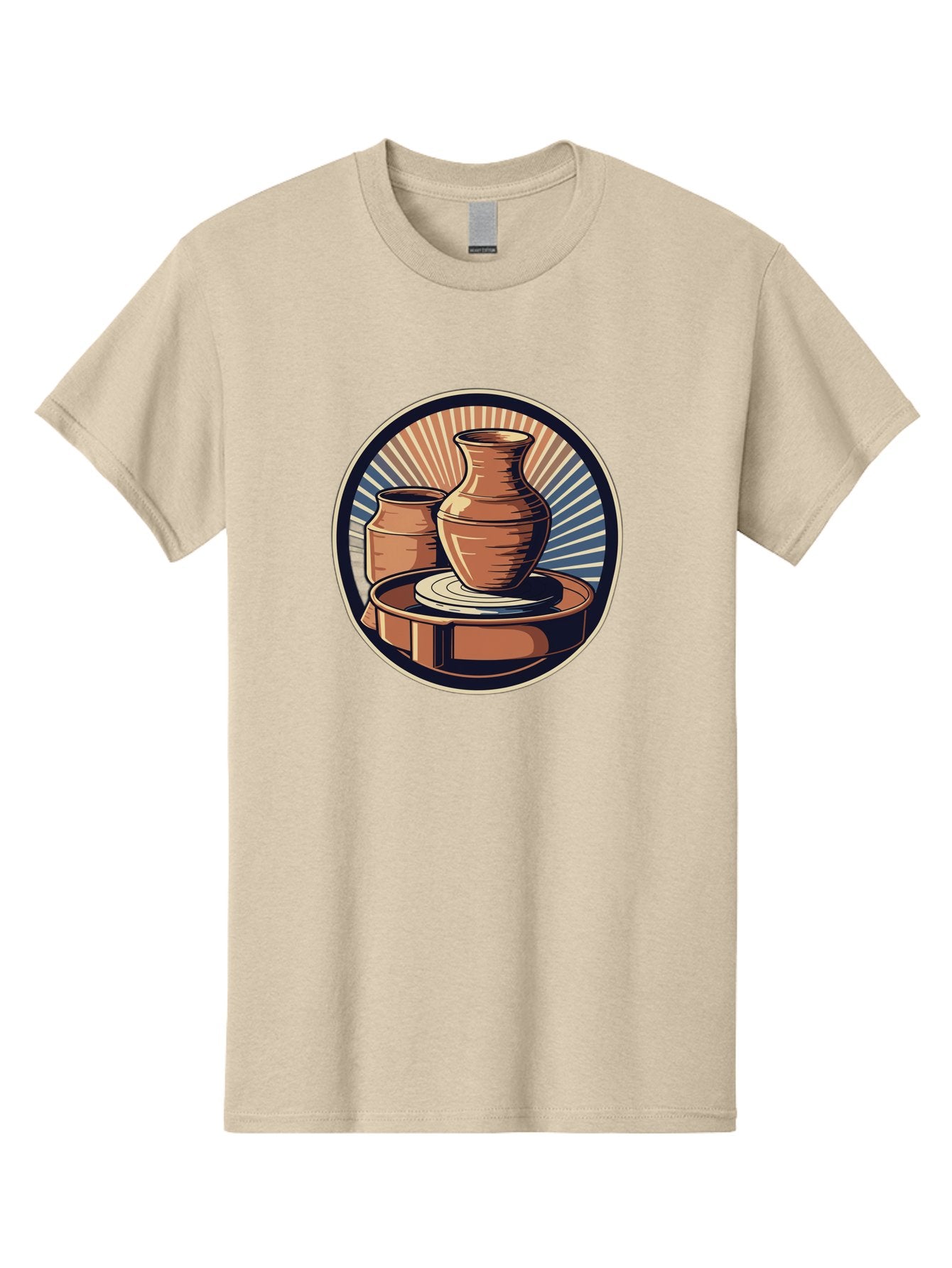 Potter-S-Wheel-2 Men'S Graphic Tee, 100% Cotton, Comfortable Casual Summer Wear, Machine Washable, Pottery Wheel, Clay Pottery, Ceramic Art, Handmade Crafts, Pottery Making, Artistic Expression, Creative Process, Handmade Ceramics, Bab233 13