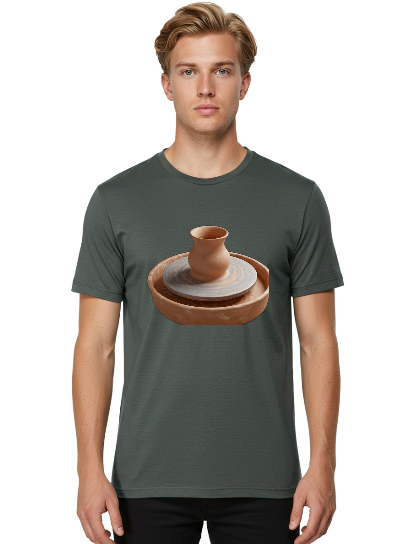Potter-S-Wheel-5 Men'S Graphic Tee, 100% Cotton, Comfortable Casual Summer Wear, Machine Washable, Potter'S Wheel, Clay Pot, Pottery Making, Ceramics, Handmade, Artisanal, Creative Process, Craft, Pottery Wheel, Clay Vessel Bab236 27