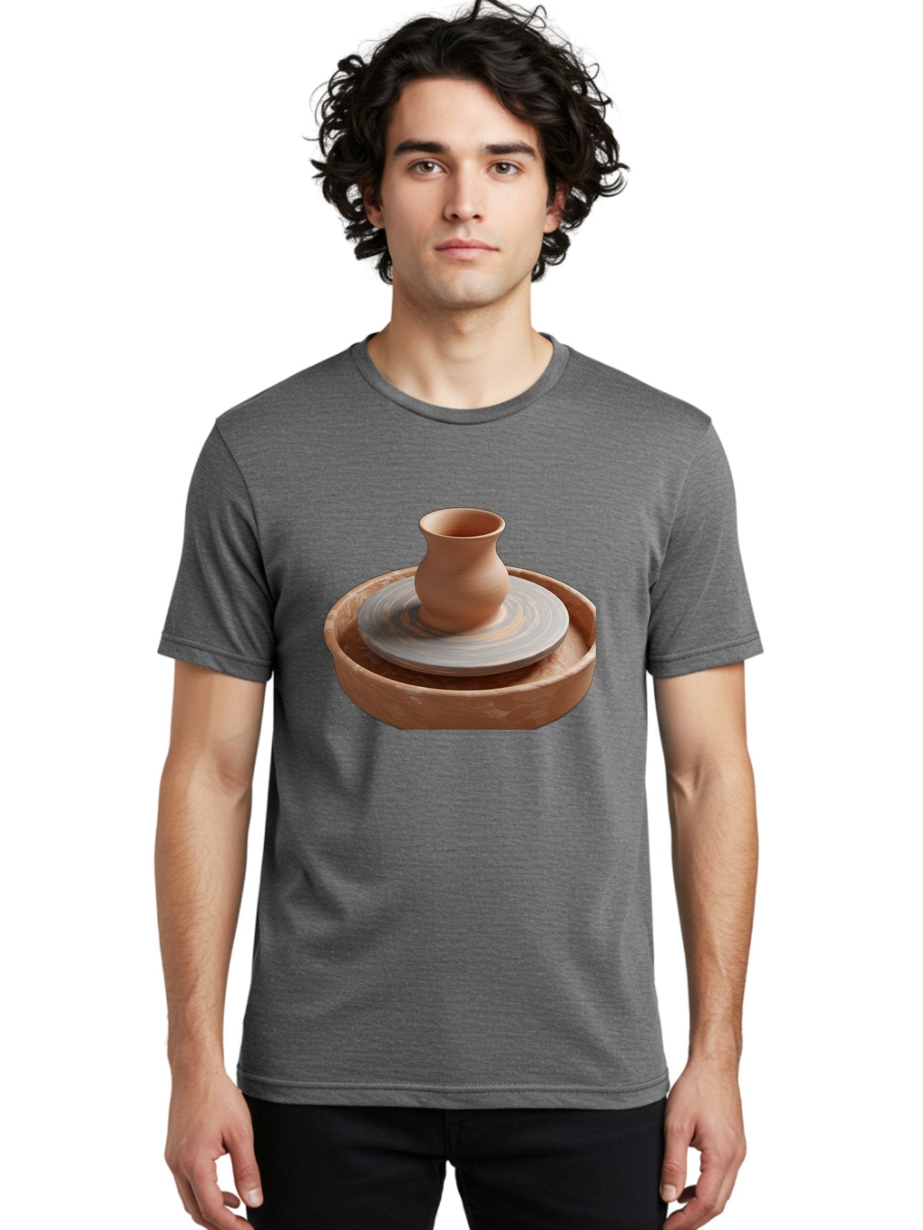 Potter-S-Wheel-5 Men'S Graphic Tee, 100% Cotton, Comfortable Casual Summer Wear, Machine Washable, Potter'S Wheel, Clay Pot, Pottery Making, Ceramics, Handmade, Artisanal, Creative Process, Craft, Pottery Wheel, Clay Vessel Bab236 23