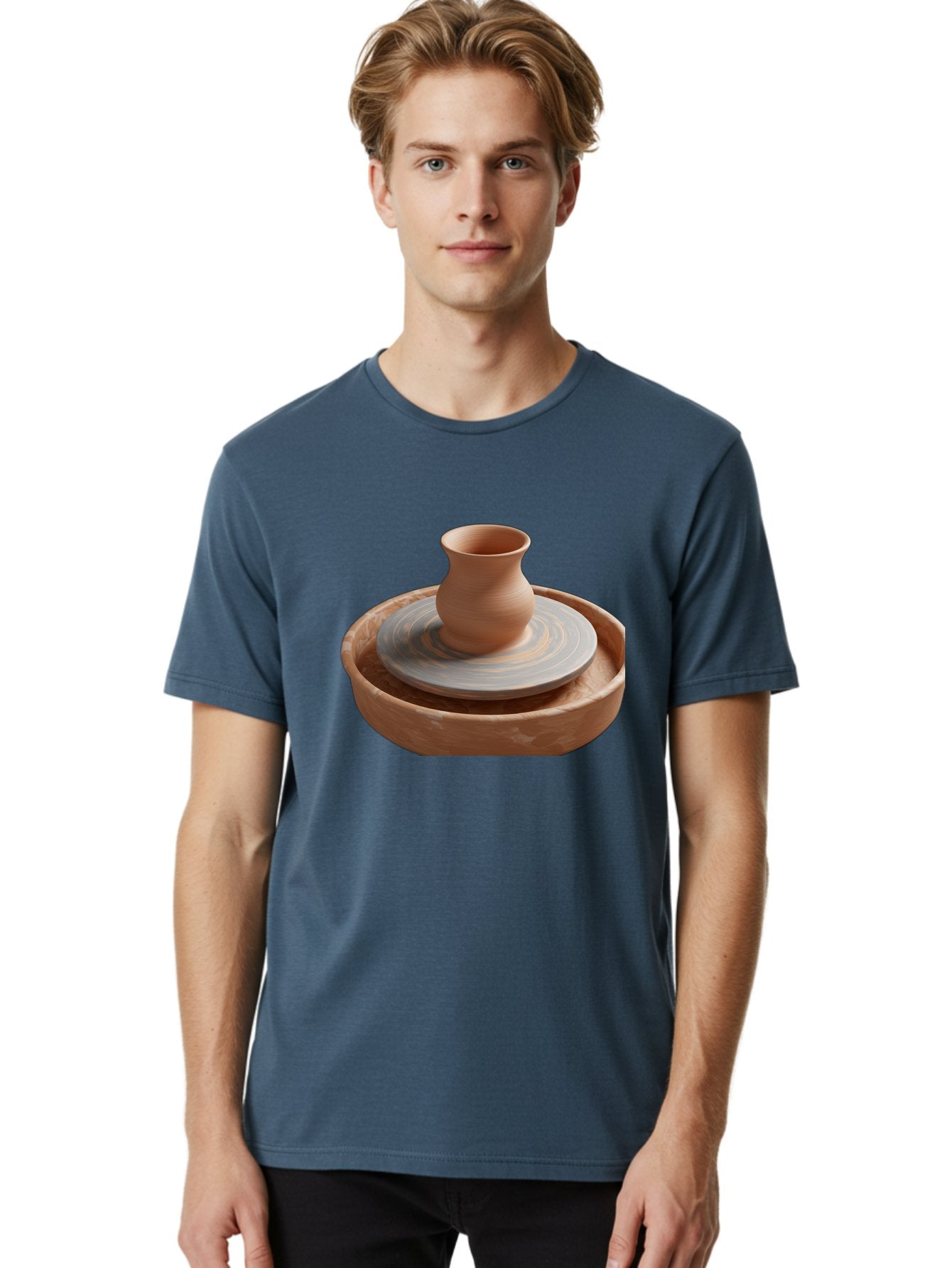Potter-S-Wheel-5 Men'S Graphic Tee, 100% Cotton, Comfortable Casual Summer Wear, Machine Washable, Potter'S Wheel, Clay Pot, Pottery Making, Ceramics, Handmade, Artisanal, Creative Process, Craft, Pottery Wheel, Clay Vessel Bab236 20