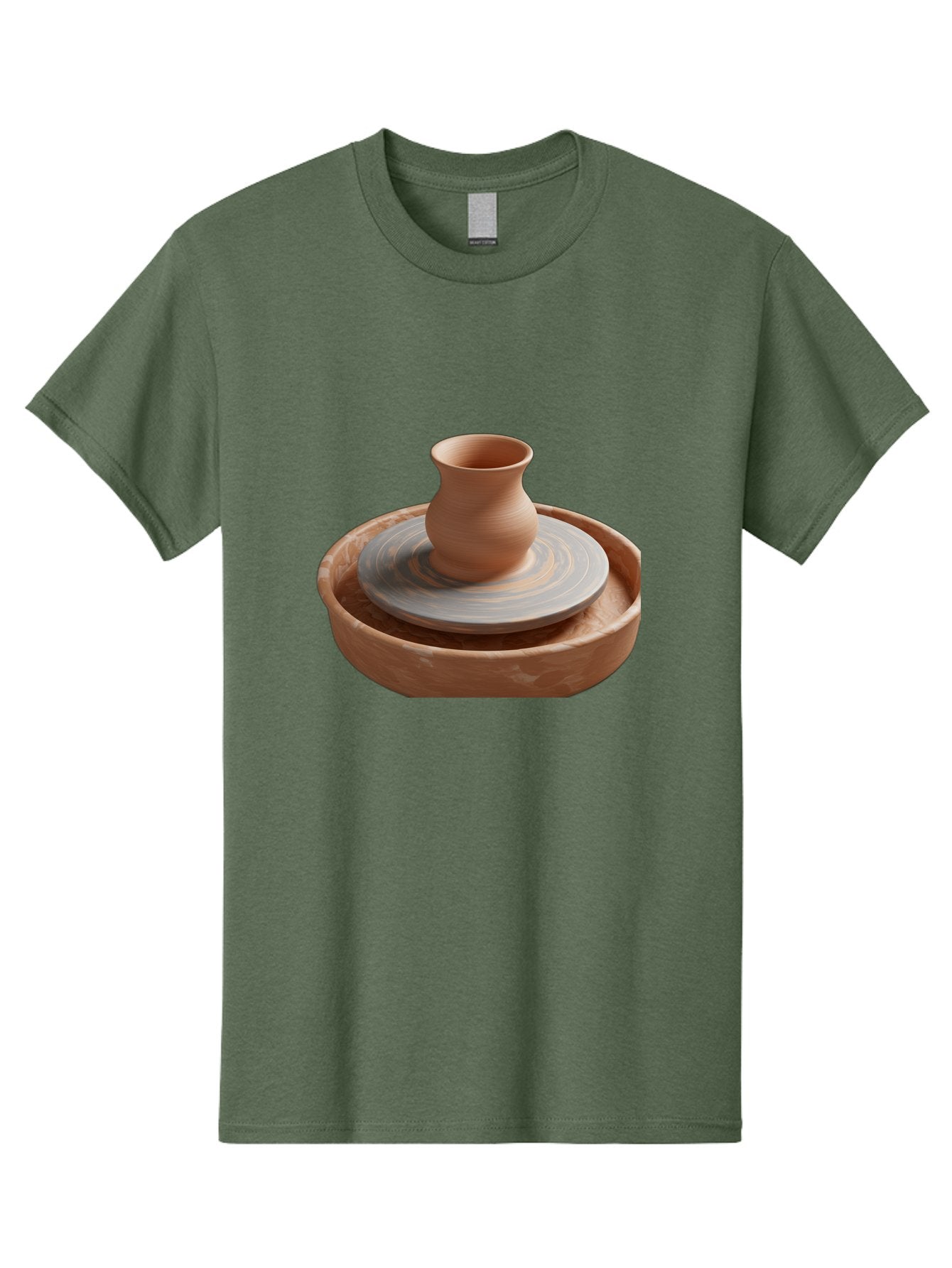 Potter-S-Wheel-5 Men'S Graphic Tee, 100% Cotton, Comfortable Casual Summer Wear, Machine Washable, Potter'S Wheel, Clay Pot, Pottery Making, Ceramics, Handmade, Artisanal, Creative Process, Craft, Pottery Wheel, Clay Vessel Bab236