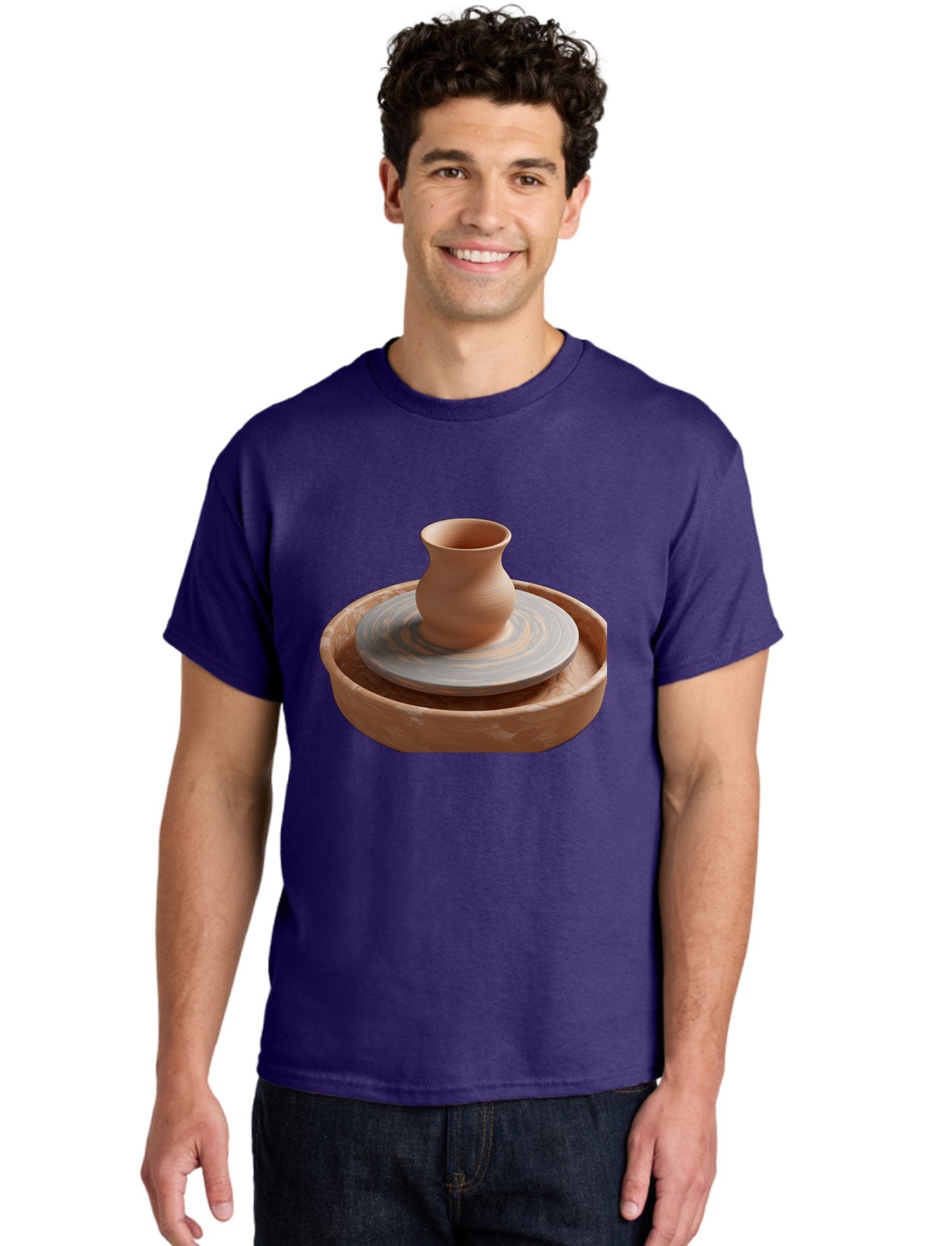 Potter-S-Wheel-5 Men'S Graphic Tee, 100% Cotton, Comfortable Casual Summer Wear, Machine Washable, Potter'S Wheel, Clay Pot, Pottery Making, Ceramics, Handmade, Artisanal, Creative Process, Craft, Pottery Wheel, Clay Vessel Bab236 18
