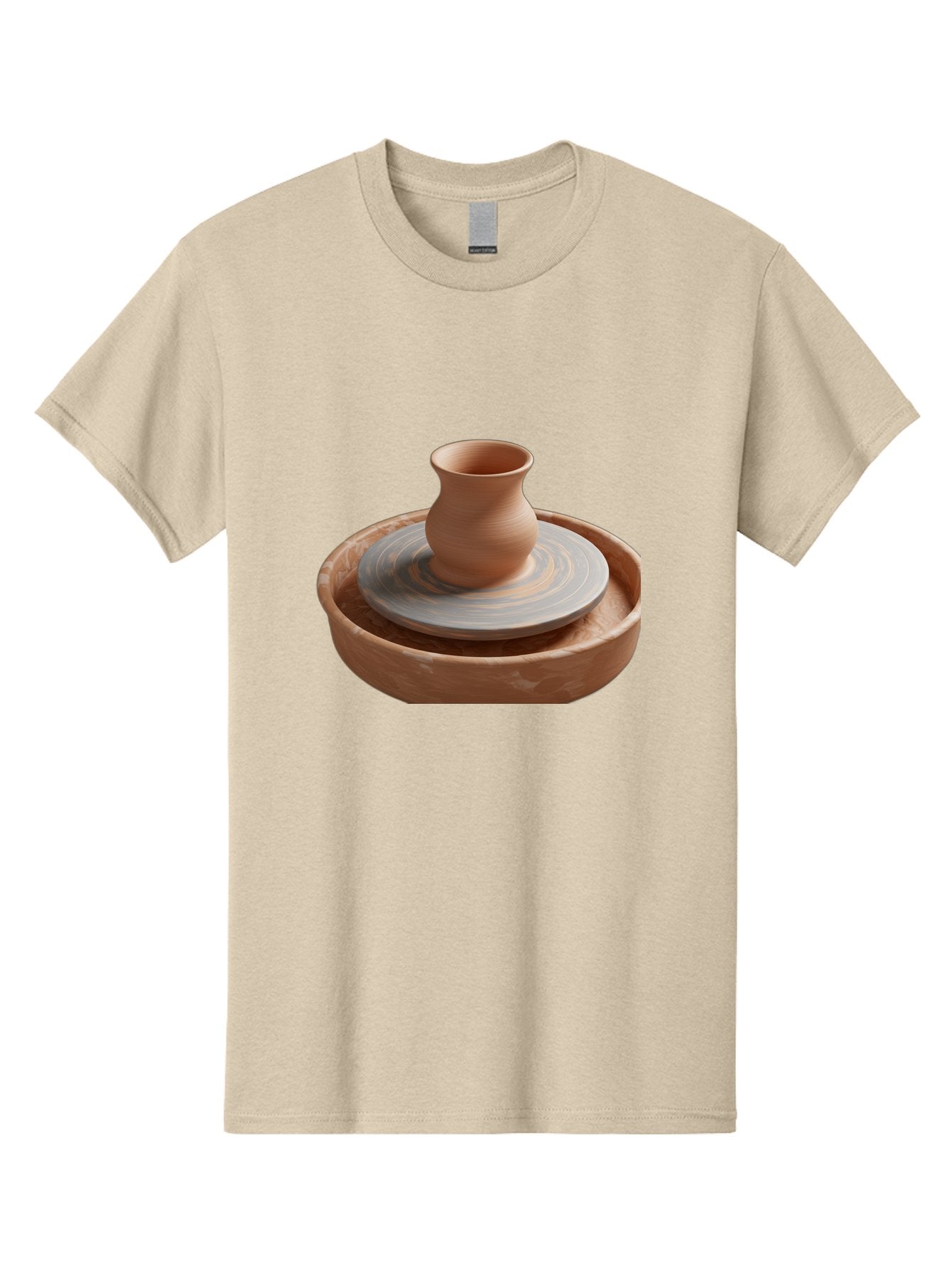 Potter-S-Wheel-5 Men'S Graphic Tee, 100% Cotton, Comfortable Casual Summer Wear, Machine Washable, Potter'S Wheel, Clay Pot, Pottery Making, Ceramics, Handmade, Artisanal, Creative Process, Craft, Pottery Wheel, Clay Vessel Bab236