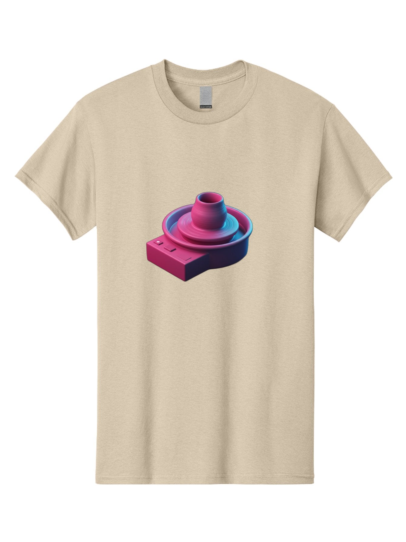Potter-S-Wheel-6 Men'S Graphic Tee, 100% Cotton, Comfortable Casual Summer Wear, Machine Washable, Potter'S Wheel, Clay Pot, Ceramic Art, Pottery Making, Creative Process, Handmade Crafts, 3D Rendering, Artistic Expression, Studio Equipment Bab237