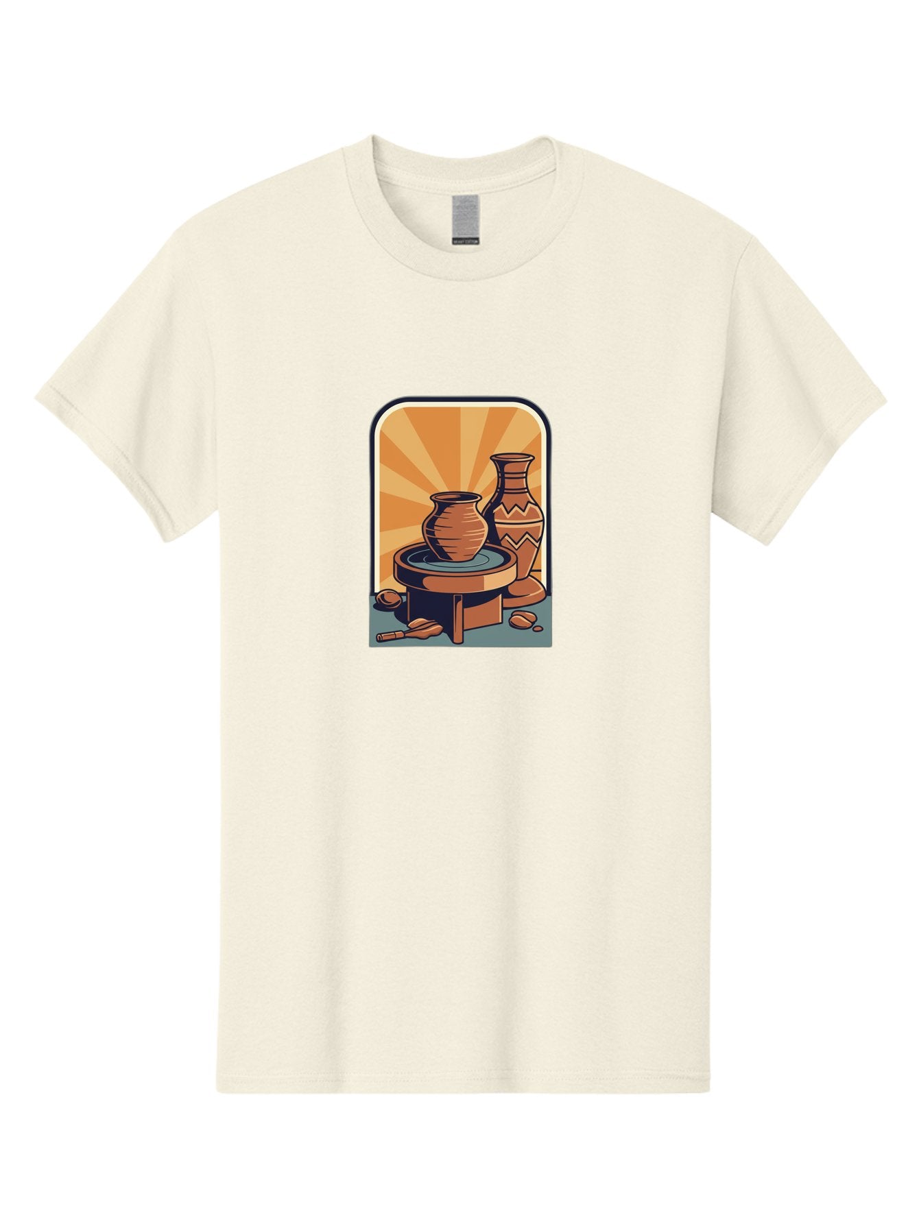Potter-S-Wheel Men'S Graphic Tee, 100% Cotton, Comfortable Casual Summer Wear, Machine Washable, Pottery, Clay Pots, Ceramics, Creative Art, Potter'S Wheel, Artistic Expression, Craftsmanship, Handmade, Pottery Making, Clay Modeling Bab240