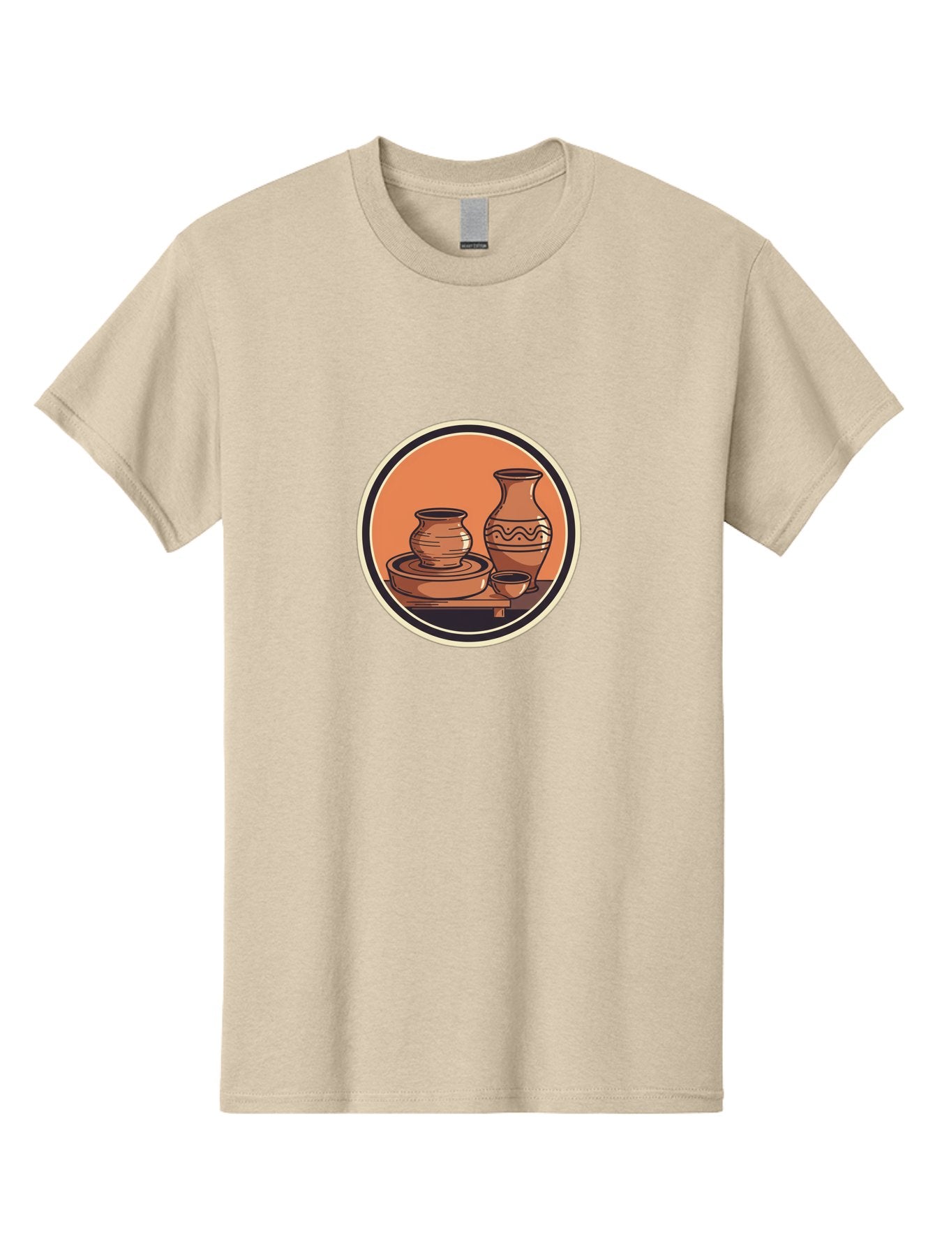 Pottery-2 Men'S Graphic Tee, 100% Cotton, Comfortable Casual Summer Wear, Machine Washable, Handmade Pottery, Clay Vessels, Ceramic Art, Terracotta Pots, Decorative Vase, Pottery Wheel, Traditional Crafts, Earthy Tones Bab243