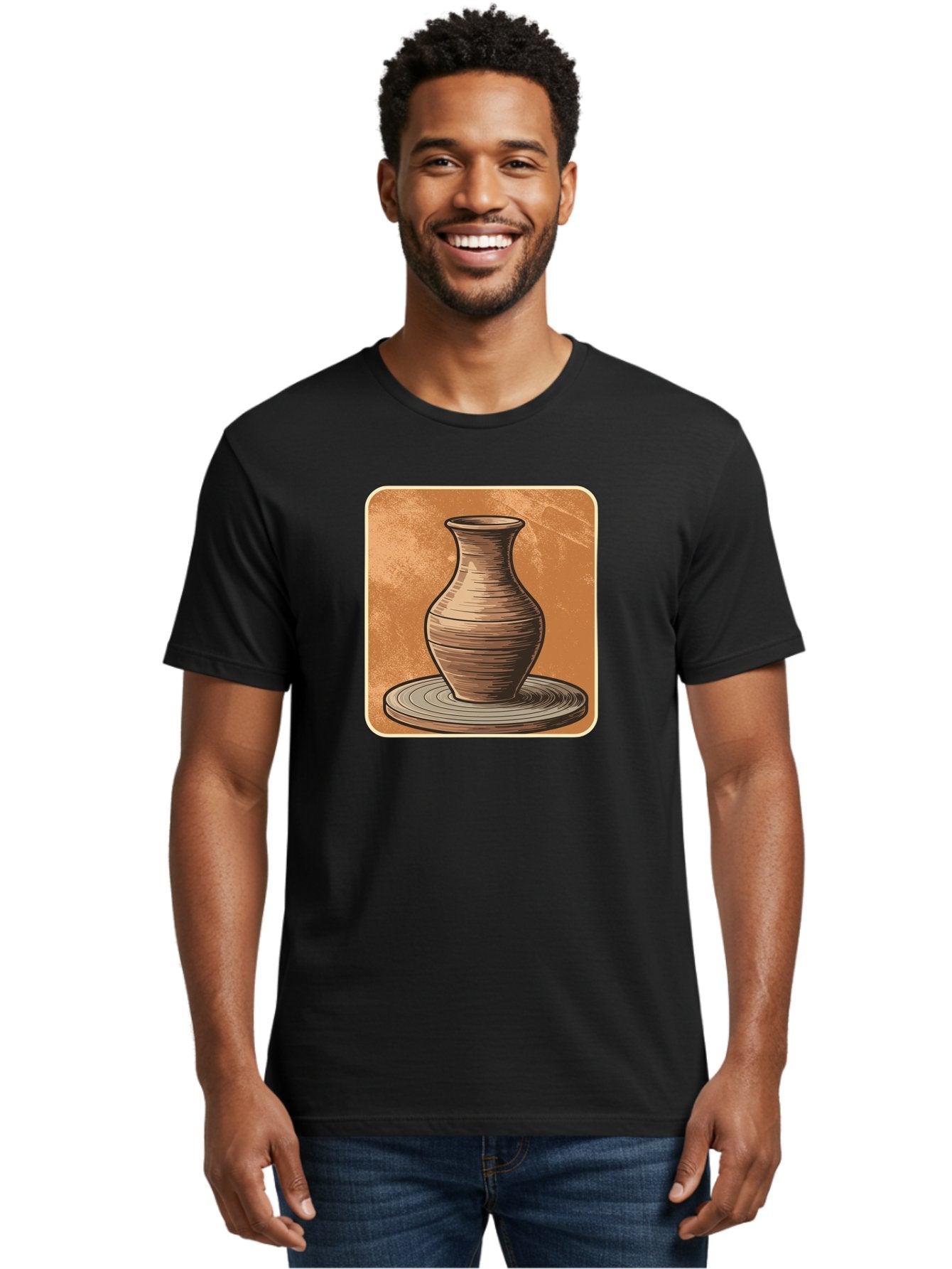 Pottery-Vase Men'S Graphic Tee, 100% Cotton, Comfortable Casual Summer Wear, Machine Washable, Pottery Wheel, Clay Vase, Handmade Ceramics, Artisanal Craftsmanship, Traditional Pottery, Earthenware, Terracotta, Pottery Making, Clay Modeling, Bab246 23