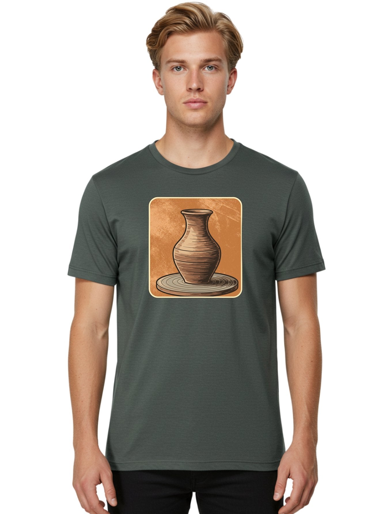 Pottery-Vase Men'S Graphic Tee, 100% Cotton, Comfortable Casual Summer Wear, Machine Washable, Pottery Wheel, Clay Vase, Handmade Ceramics, Artisanal Craftsmanship, Traditional Pottery, Earthenware, Terracotta, Pottery Making, Clay Modeling, Bab246 27