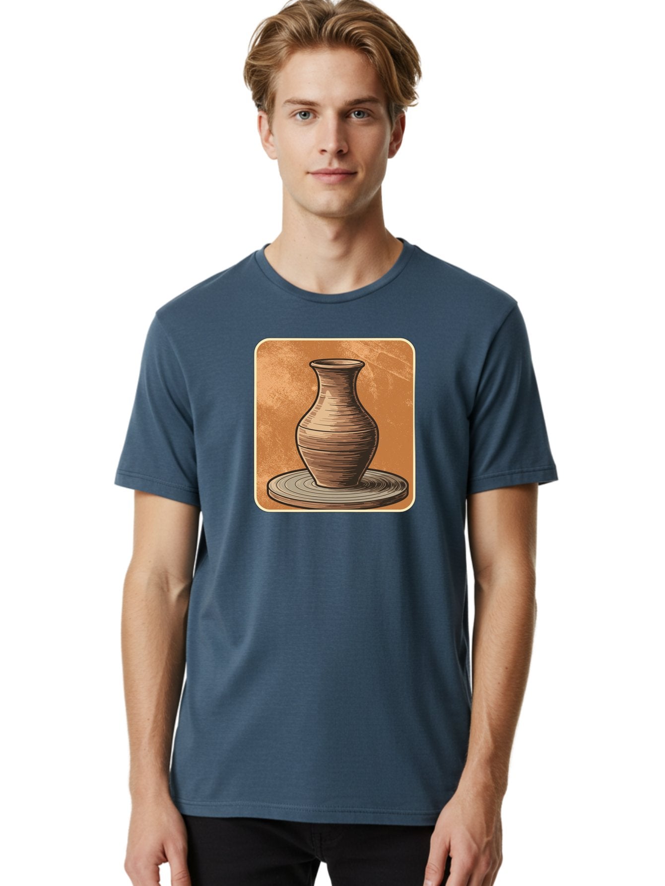 Pottery-Vase Men'S Graphic Tee, 100% Cotton, Comfortable Casual Summer Wear, Machine Washable, Pottery Wheel, Clay Vase, Handmade Ceramics, Artisanal Craftsmanship, Traditional Pottery, Earthenware, Terracotta, Pottery Making, Clay Modeling, Bab246 22