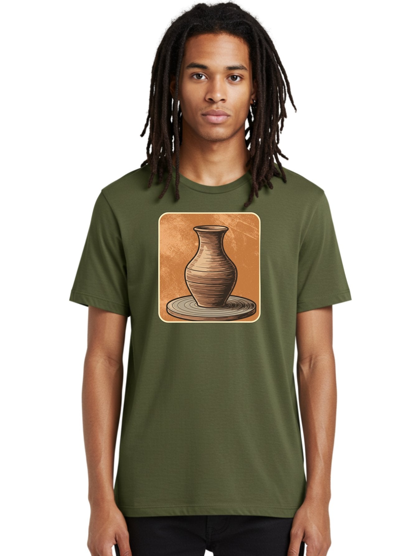Pottery-Vase Men'S Graphic Tee, 100% Cotton, Comfortable Casual Summer Wear, Machine Washable, Pottery Wheel, Clay Vase, Handmade Ceramics, Artisanal Craftsmanship, Traditional Pottery, Earthenware, Terracotta, Pottery Making, Clay Modeling, Bab246 24