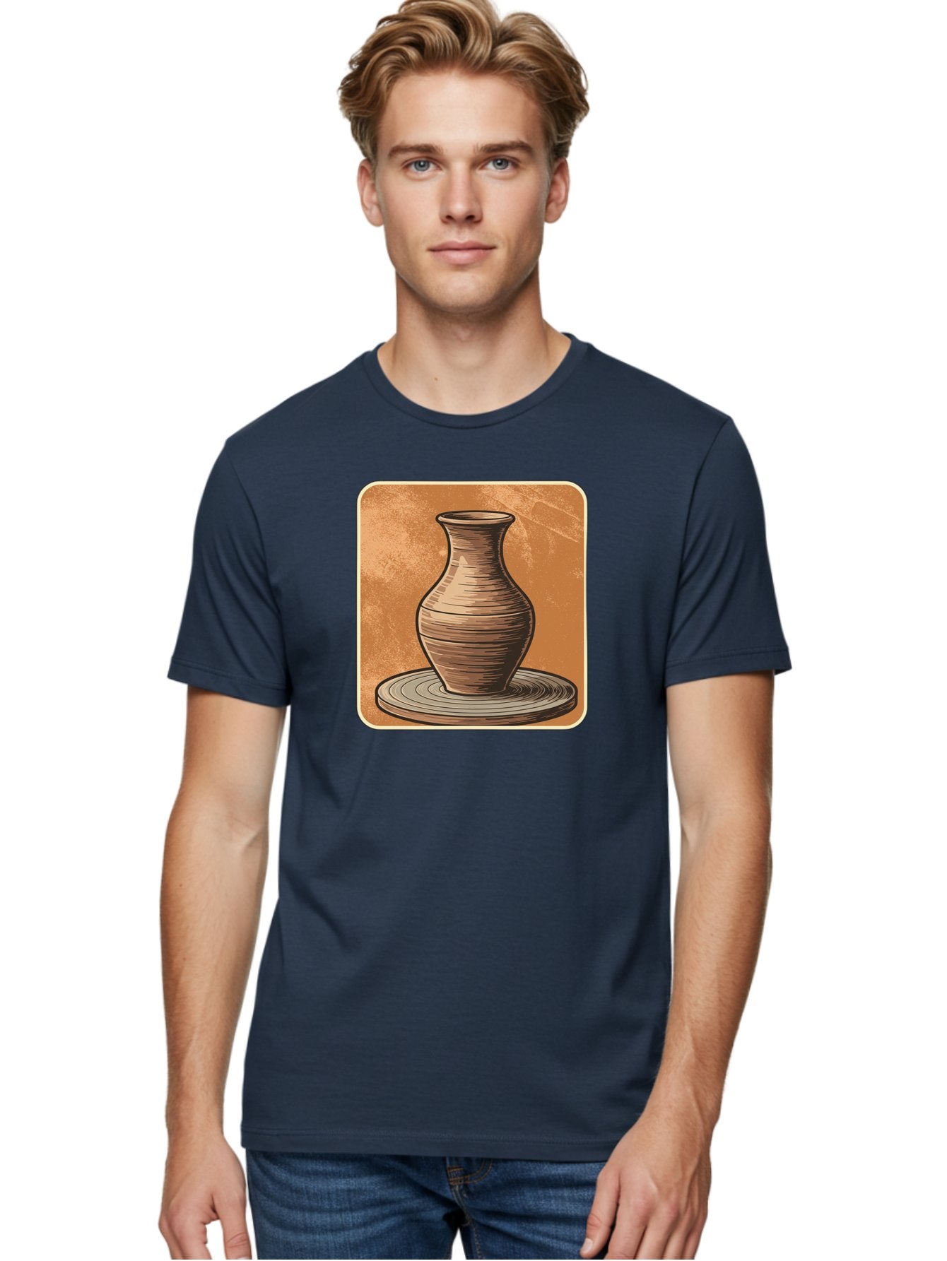 Pottery-Vase Men'S Graphic Tee, 100% Cotton, Comfortable Casual Summer Wear, Machine Washable, Pottery Wheel, Clay Vase, Handmade Ceramics, Artisanal Craftsmanship, Traditional Pottery, Earthenware, Terracotta, Pottery Making, Clay Modeling, Bab246 21