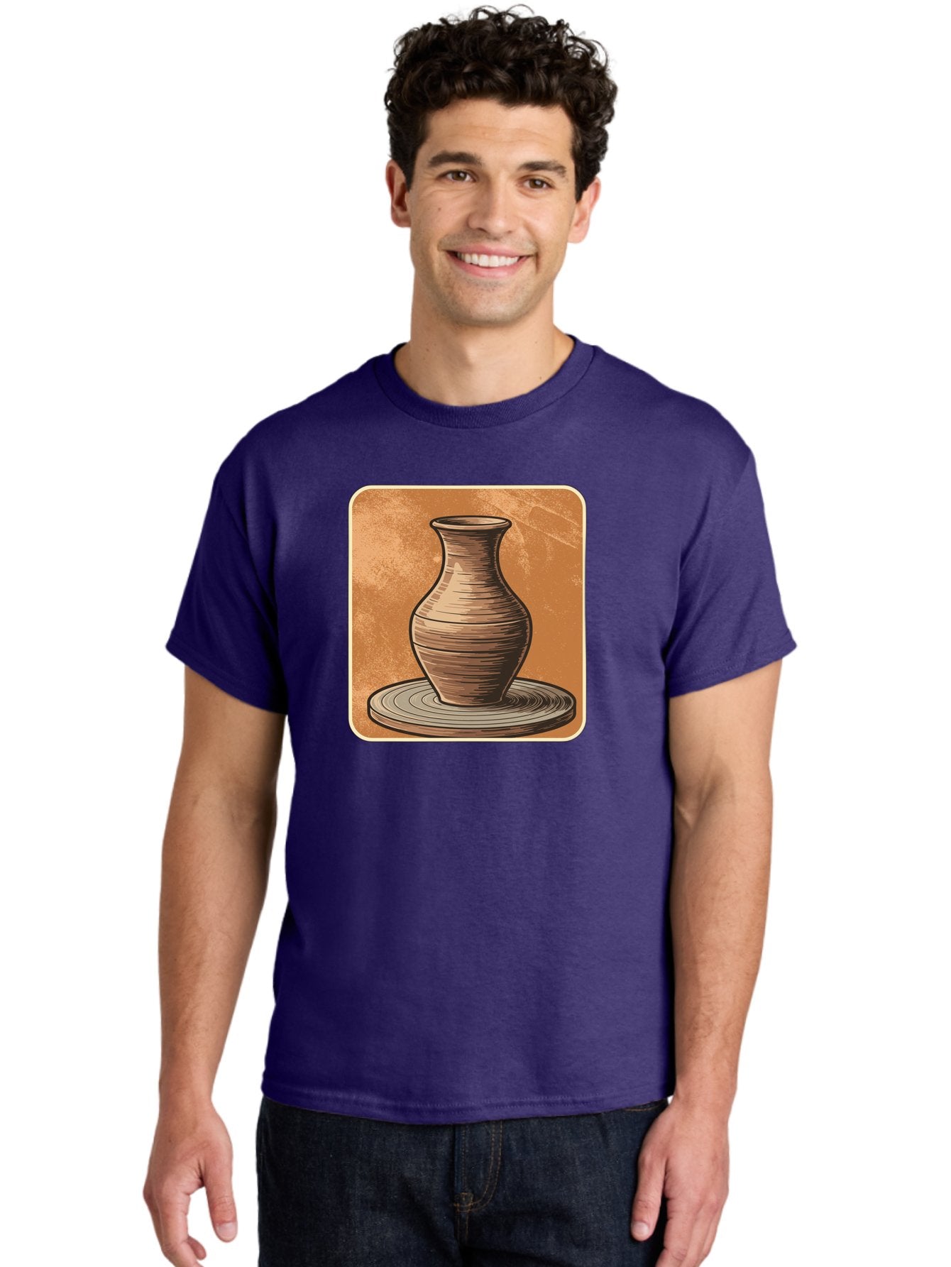 Pottery-Vase Men'S Graphic Tee, 100% Cotton, Comfortable Casual Summer Wear, Machine Washable, Pottery Wheel, Clay Vase, Handmade Ceramics, Artisanal Craftsmanship, Traditional Pottery, Earthenware, Terracotta, Pottery Making, Clay Modeling, Bab246 25