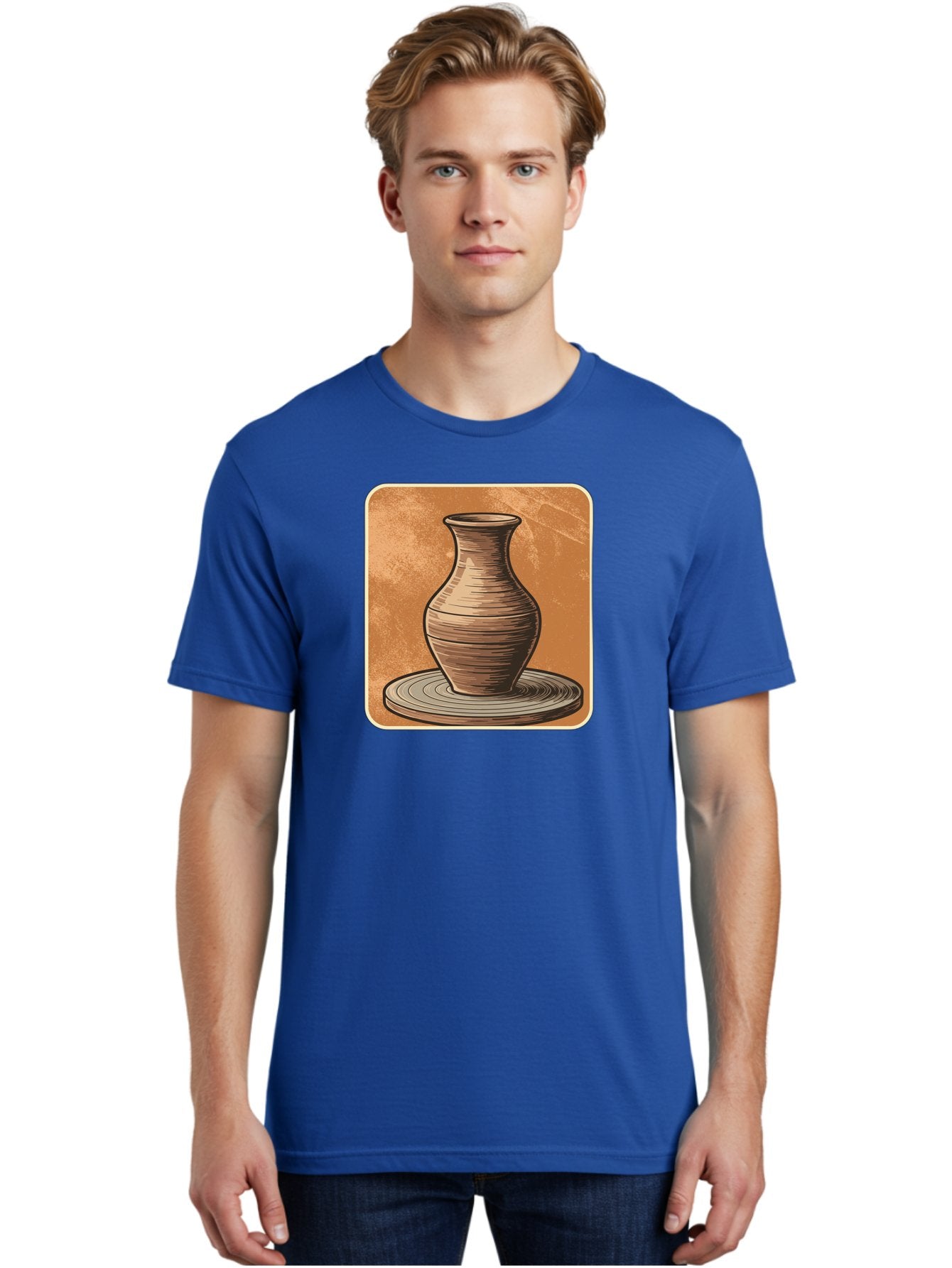 Pottery-Vase Men'S Graphic Tee, 100% Cotton, Comfortable Casual Summer Wear, Machine Washable, Pottery Wheel, Clay Vase, Handmade Ceramics, Artisanal Craftsmanship, Traditional Pottery, Earthenware, Terracotta, Pottery Making, Clay Modeling, Bab246 19