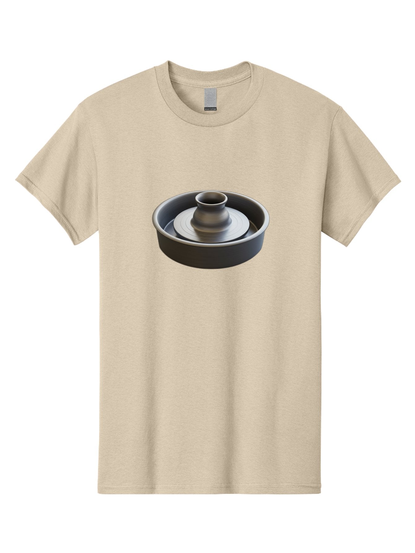 Pottery-Wheel-2 Men'S Graphic Tee, 100% Cotton, Comfortable Casual Summer Wear, Machine Washable, Pottery Wheel, Clay Spinning Wheel, Ceramics, Studio Equipment, Artist'S Tool, Creative Process, Handmade Crafts, Wheel Throwing Bab250