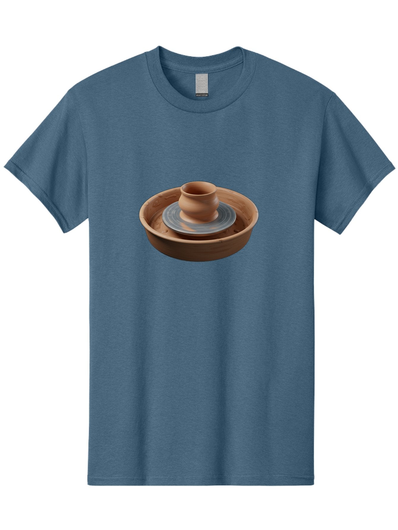 Pottery-Wheel-3 Men'S Graphic Tee, 100% Cotton, Comfortable Casual Summer Wear, Machine Washable, Pottery Wheel, Clay Pot, Ceramics, Pottery Making, Handmade Crafts, Artisanal Pottery, Clay Spinning, Creative Process, Artisan Work Bab251