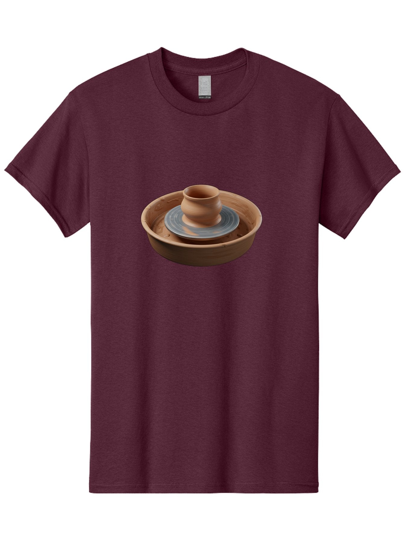 Pottery-Wheel-3 Men'S Graphic Tee, 100% Cotton, Comfortable Casual Summer Wear, Machine Washable, Pottery Wheel, Clay Pot, Ceramics, Pottery Making, Handmade Crafts, Artisanal Pottery, Clay Spinning, Creative Process, Artisan Work Bab251 4