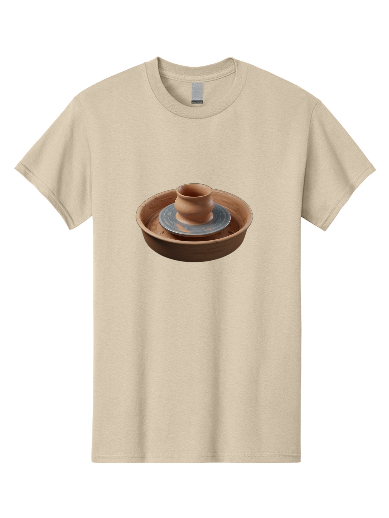 Pottery-Wheel-3 Men'S Graphic Tee, 100% Cotton, Comfortable Casual Summer Wear, Machine Washable, Pottery Wheel, Clay Pot, Ceramics, Pottery Making, Handmade Crafts, Artisanal Pottery, Clay Spinning, Creative Process, Artisan Work Bab251
