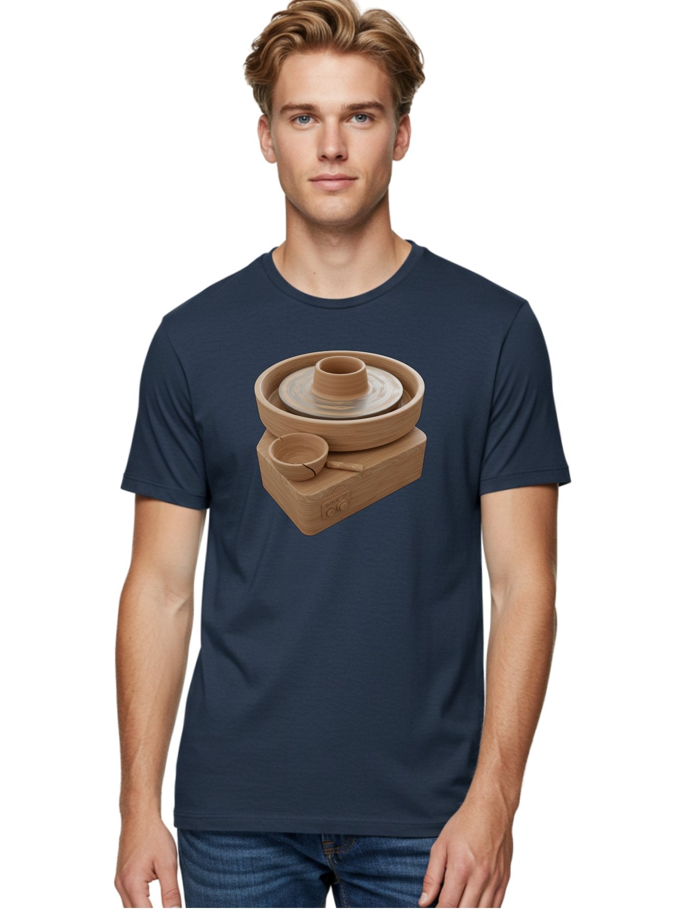 Pottery-Wheel-4 Men'S Graphic Tee, 100% Cotton, Comfortable Casual Summer Wear, Machine Washable, Potter'S Wheel, Clay Pot, Ceramics, Pottery Wheel, Handmade Crafts, Creative Art, Pottery Tools, Artisan Work, Clay Modeling, Pottery Making Bab252 25