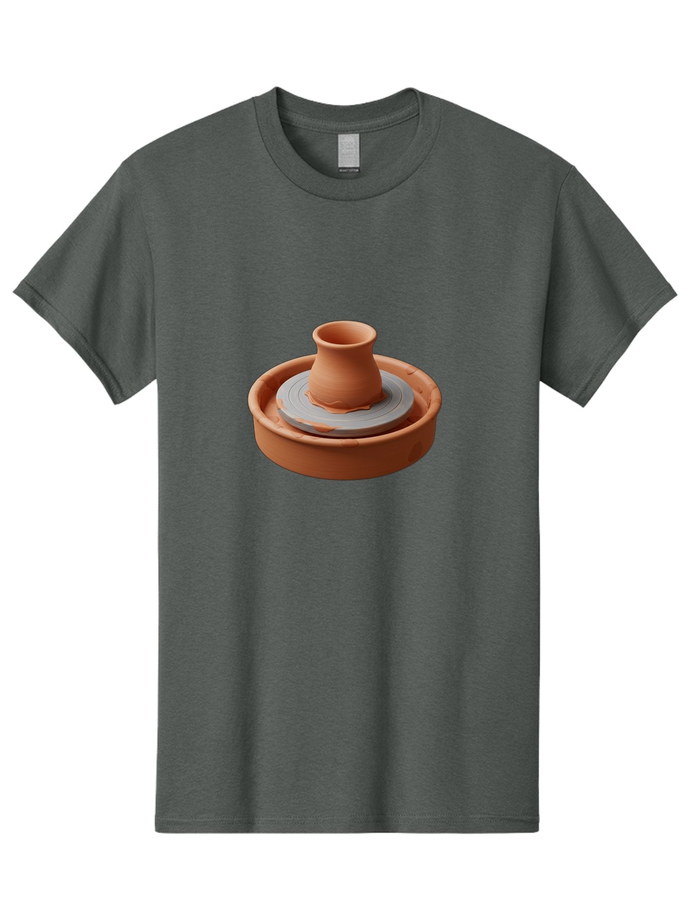 Pottery-Wheel-Clay-Pot Men'S Graphic Tee, 100% Cotton, Comfortable Casual Summer Wear, Machine Washable, Pottery Wheel, Clay Pot, Ceramics, Handmade, Craftsmanship, Creative Process, Clay Modeling, Artisanal, Pottery Making, Terracotta, Bab253 5