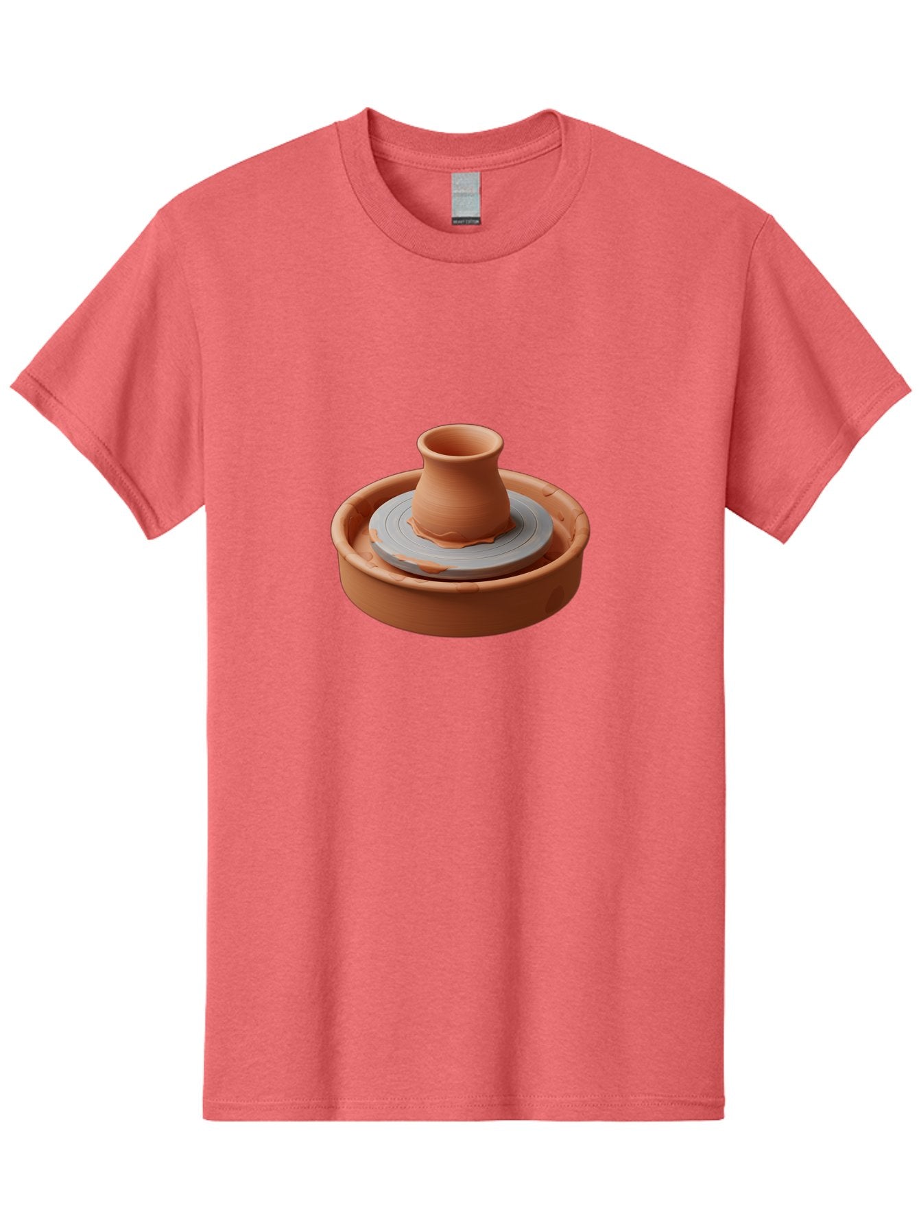 Pottery-Wheel-Clay-Pot Men'S Graphic Tee, 100% Cotton, Comfortable Casual Summer Wear, Machine Washable, Pottery Wheel, Clay Pot, Ceramics, Handmade, Craftsmanship, Creative Process, Clay Modeling, Artisanal, Pottery Making, Terracotta, Bab253 3