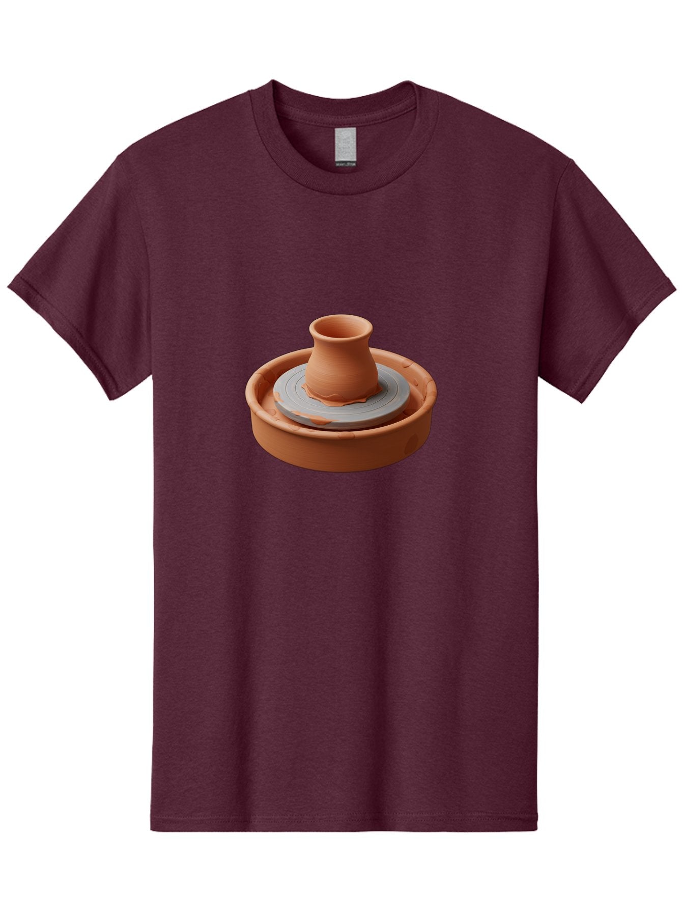 Pottery-Wheel-Clay-Pot Men'S Graphic Tee, 100% Cotton, Comfortable Casual Summer Wear, Machine Washable, Pottery Wheel, Clay Pot, Ceramics, Handmade, Craftsmanship, Creative Process, Clay Modeling, Artisanal, Pottery Making, Terracotta, Bab253
