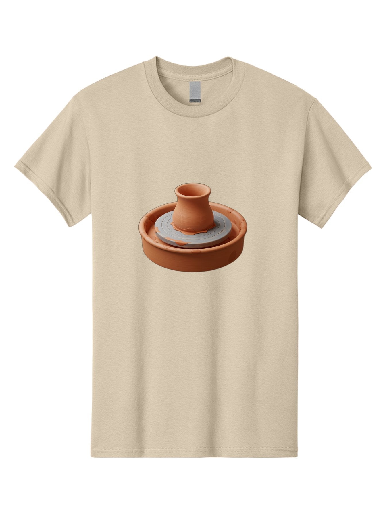 Pottery-Wheel-Clay-Pot Men'S Graphic Tee, 100% Cotton, Comfortable Casual Summer Wear, Machine Washable, Pottery Wheel, Clay Pot, Ceramics, Handmade, Craftsmanship, Creative Process, Clay Modeling, Artisanal, Pottery Making, Terracotta, Bab253