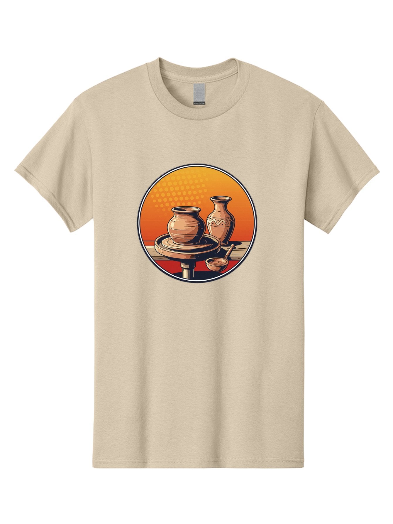 Pottery-Wheel Men'S Graphic Tee, 100% Cotton, Comfortable Casual Summer Wear, Machine Washable, Pottery Wheel, Clay Pot, Handmade Ceramics, Pottery Tools, Creative Process, Ceramic Art, Traditional Craftsmanship, Artisanal Pottery Bab255 9