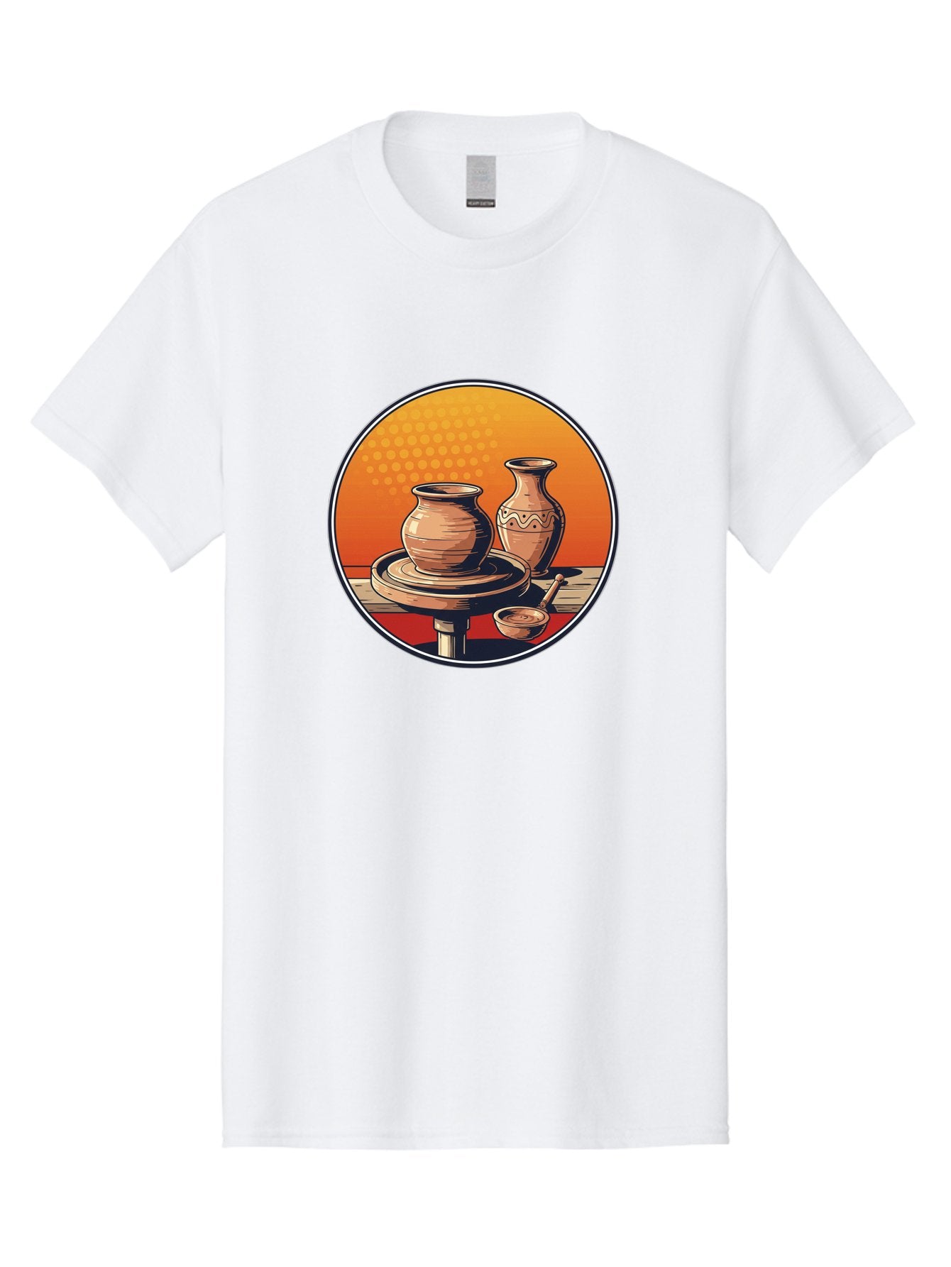 Pottery-Wheel Men'S Graphic Tee, 100% Cotton, Comfortable Casual Summer Wear, Machine Washable, Pottery Wheel, Clay Pot, Handmade Ceramics, Pottery Tools, Creative Process, Ceramic Art, Traditional Craftsmanship, Artisanal Pottery Bab255 11