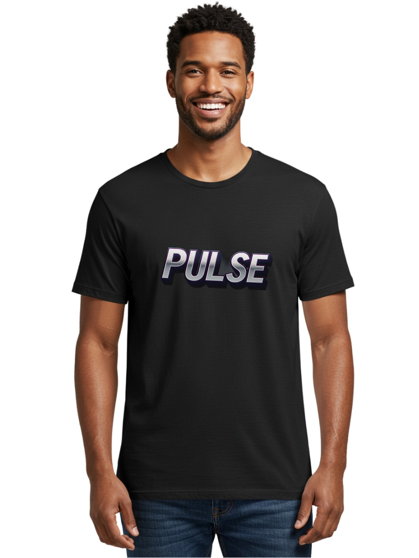 Pulse Men'S Graphic Tee, 100% Cotton, Comfortable Casual Summer Wear, Machine Washable, Pulse, Energy Boost, Vibrant Feel, Modern Typography, Dynamic Design, 3D Text Effect, Bold Font, Energetic Vibe Bab259 20