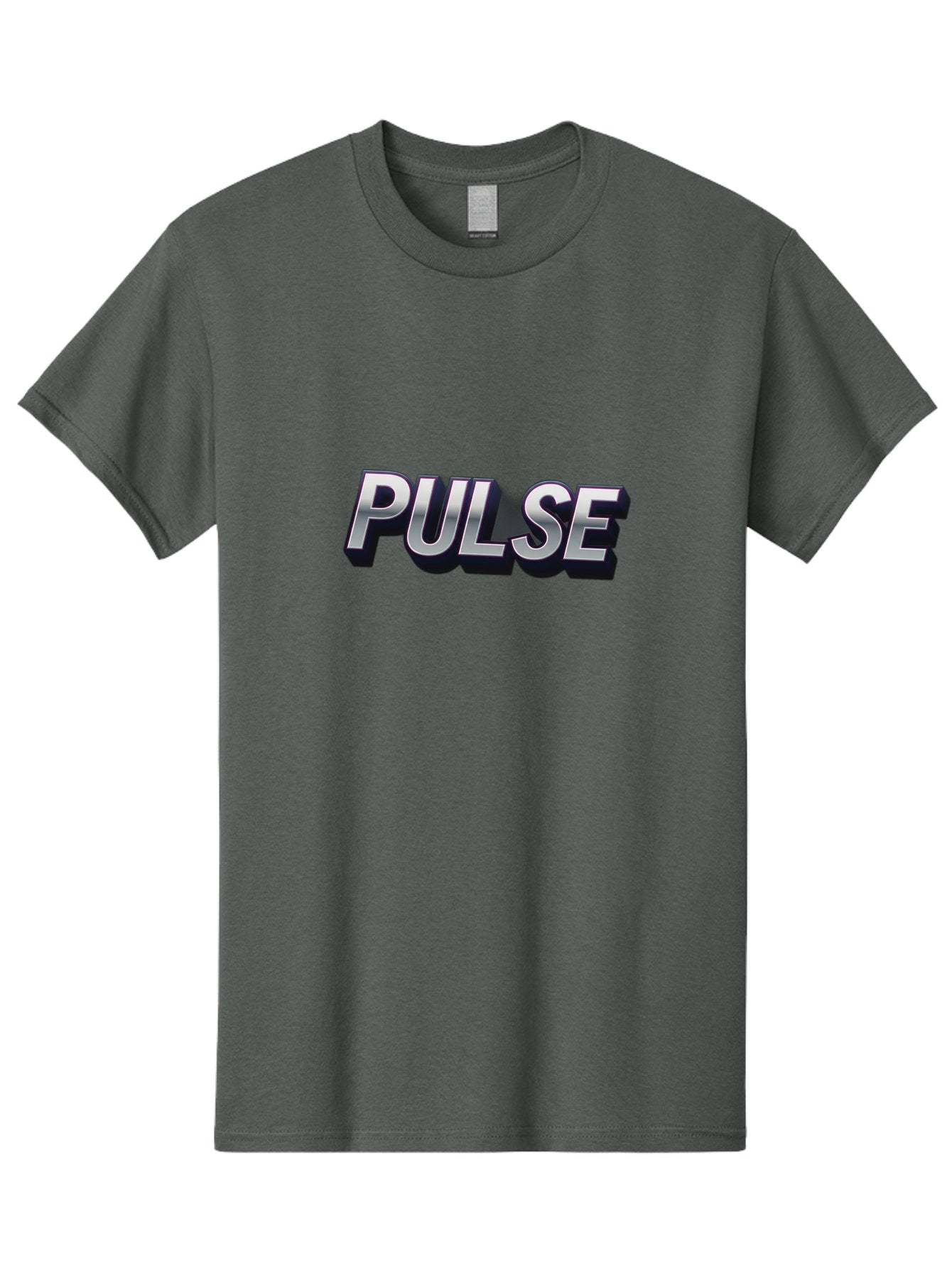 Pulse Men'S Graphic Tee, 100% Cotton, Comfortable Casual Summer Wear, Machine Washable, Pulse, Energy Boost, Vibrant Feel, Modern Typography, Dynamic Design, 3D Text Effect, Bold Font, Energetic Vibe Bab259 4