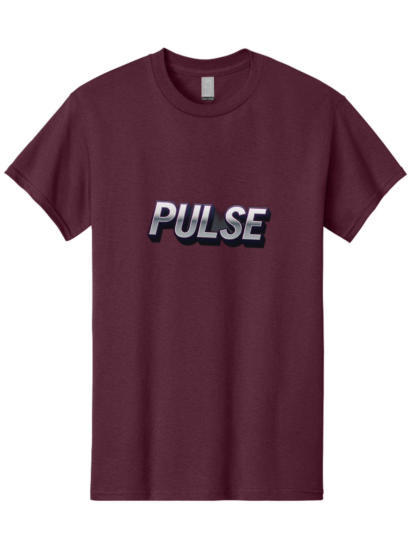 Pulse Men'S Graphic Tee, 100% Cotton, Comfortable Casual Summer Wear, Machine Washable, Pulse, Energy Boost, Vibrant Feel, Modern Typography, Dynamic Design, 3D Text Effect, Bold Font, Energetic Vibe Bab259 5