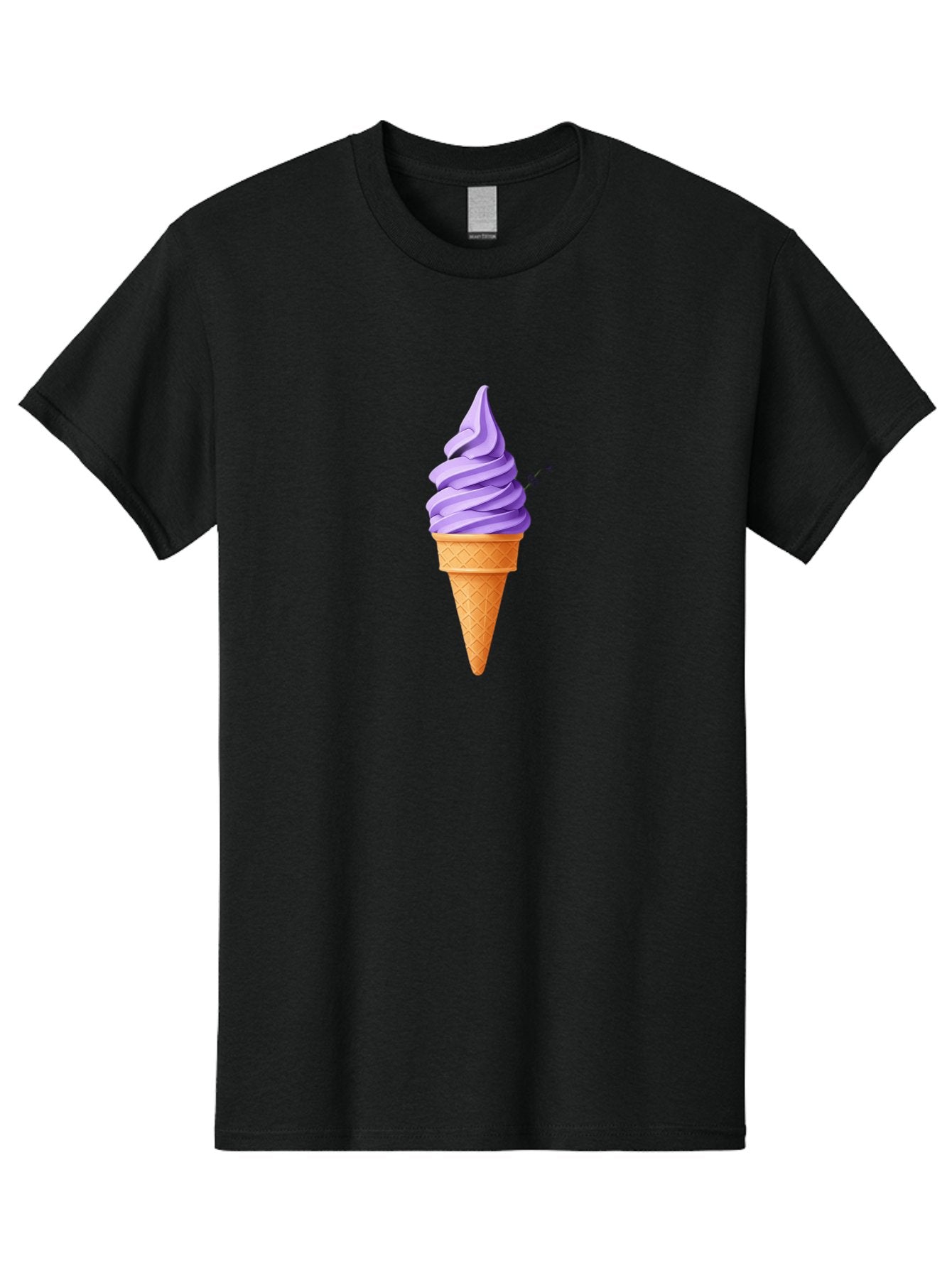 Purple-Ice-Cream Men'S Graphic Tee, 100% Cotton, Comfortable Casual Summer Wear, Machine Washable, Soft-Serve Ice Cream Cone, Purple Ice Cream, Waffle Cone, Sweet Treat, Frozen Dessert, Spiral Design, Summer Snack, Ice Cream Lover, Bab265 7