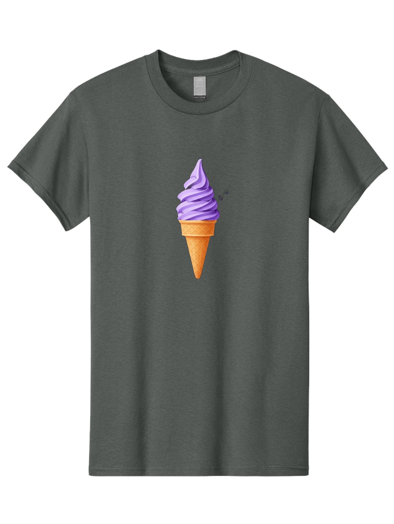 Purple-Ice-Cream Men'S Graphic Tee, 100% Cotton, Comfortable Casual Summer Wear, Machine Washable, Soft-Serve Ice Cream Cone, Purple Ice Cream, Waffle Cone, Sweet Treat, Frozen Dessert, Spiral Design, Summer Snack, Ice Cream Lover, Bab265 15