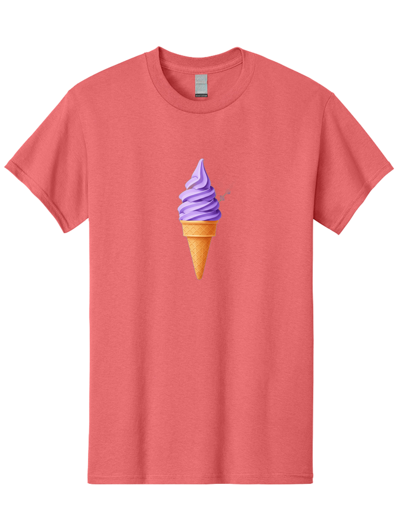 Purple-Ice-Cream Men'S Graphic Tee, 100% Cotton, Comfortable Casual Summer Wear, Machine Washable, Soft-Serve Ice Cream Cone, Purple Ice Cream, Waffle Cone, Sweet Treat, Frozen Dessert, Spiral Design, Summer Snack, Ice Cream Lover, Bab265 7