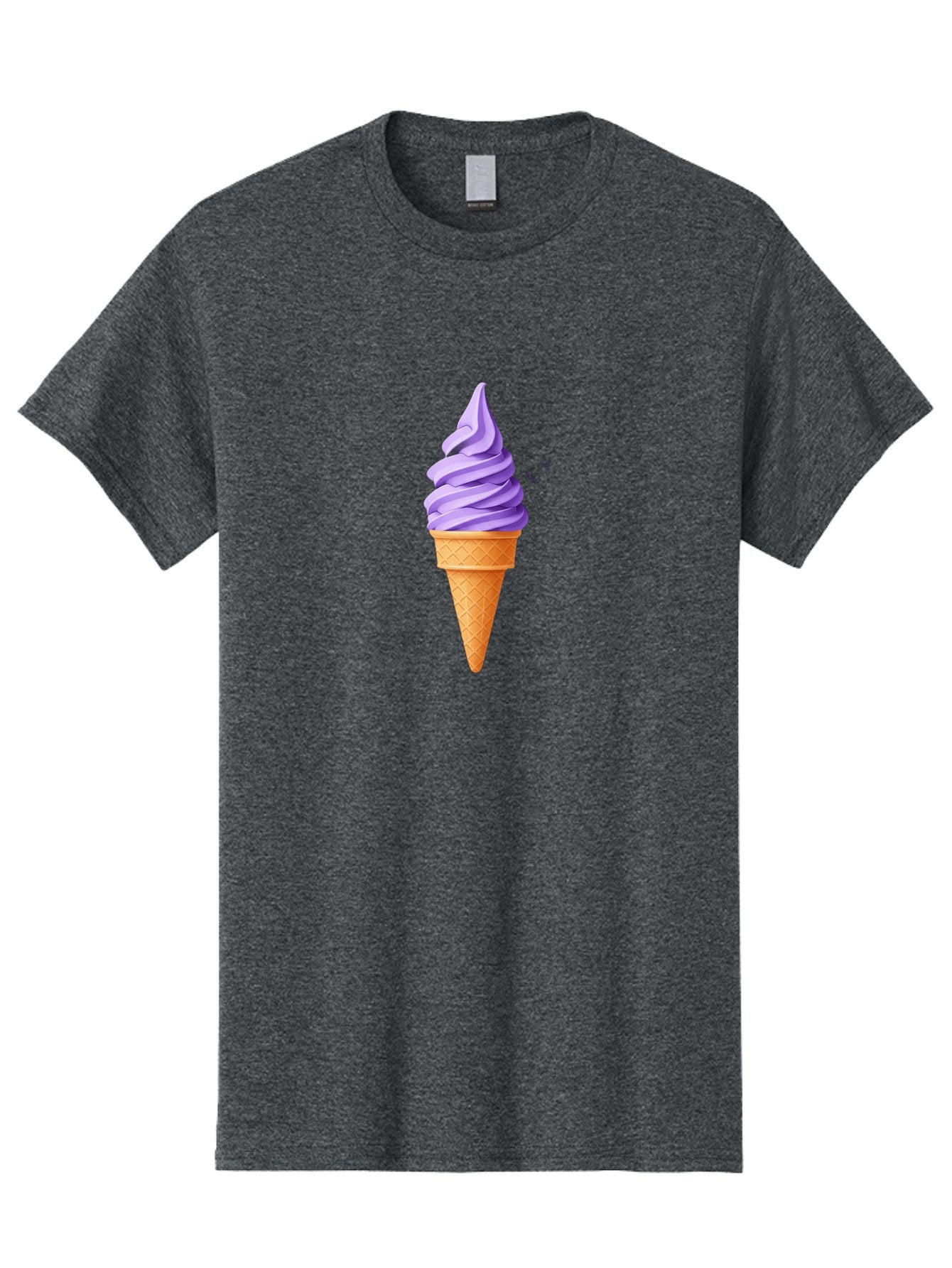 Purple-Ice-Cream Men'S Graphic Tee, 100% Cotton, Comfortable Casual Summer Wear, Machine Washable, Soft-Serve Ice Cream Cone, Purple Ice Cream, Waffle Cone, Sweet Treat, Frozen Dessert, Spiral Design, Summer Snack, Ice Cream Lover, Bab265 4