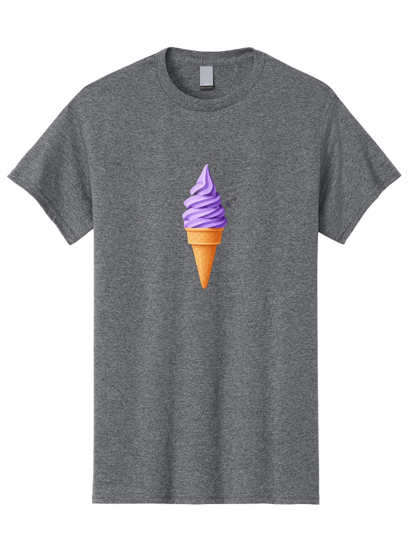 Purple-Ice-Cream Men'S Graphic Tee, 100% Cotton, Comfortable Casual Summer Wear, Machine Washable, Soft-Serve Ice Cream Cone, Purple Ice Cream, Waffle Cone, Sweet Treat, Frozen Dessert, Spiral Design, Summer Snack, Ice Cream Lover, Bab265 8