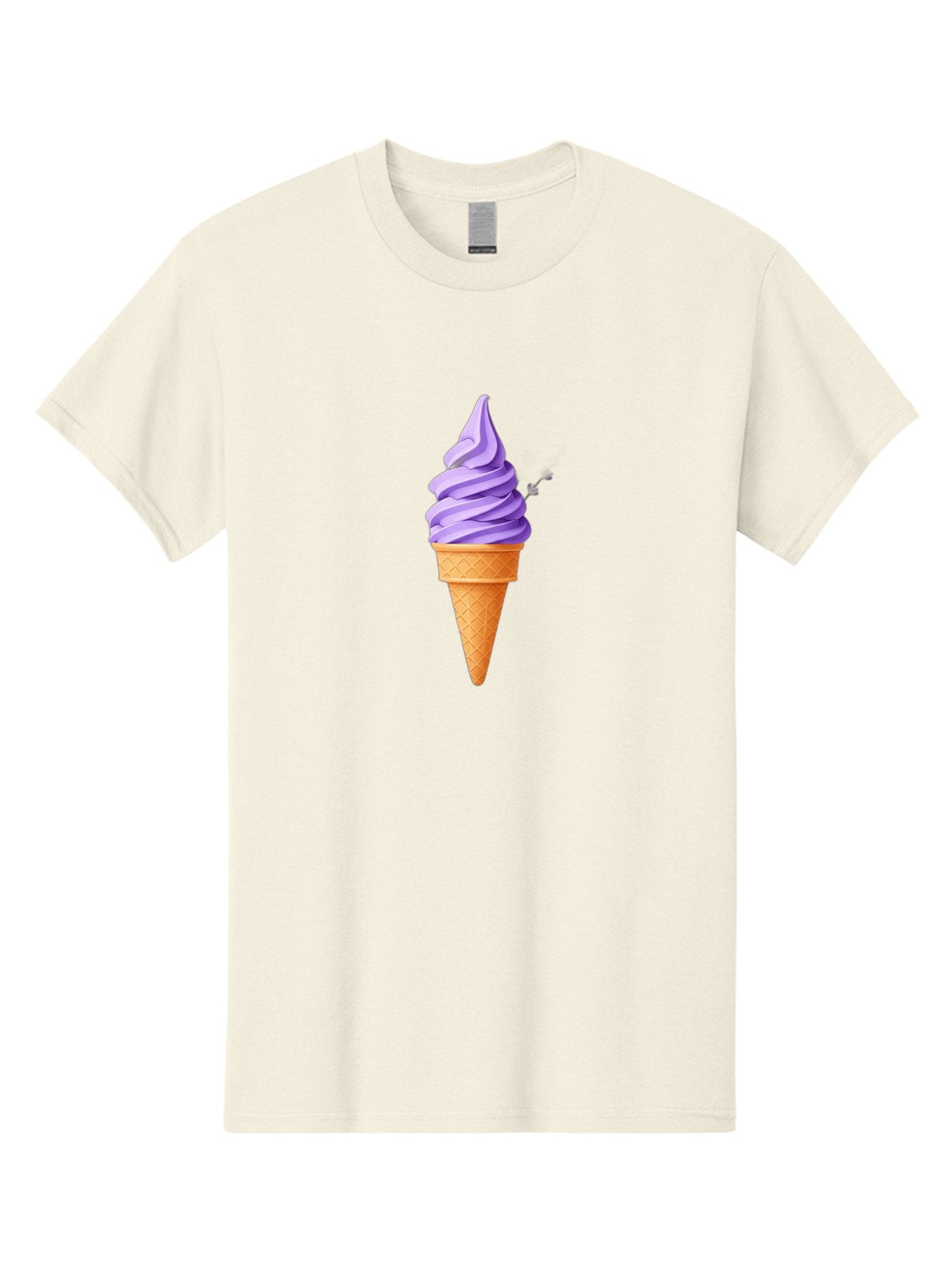 Purple-Ice-Cream Men'S Graphic Tee, 100% Cotton, Comfortable Casual Summer Wear, Machine Washable, Soft-Serve Ice Cream Cone, Purple Ice Cream, Waffle Cone, Sweet Treat, Frozen Dessert, Spiral Design, Summer Snack, Ice Cream Lover, Bab265 13