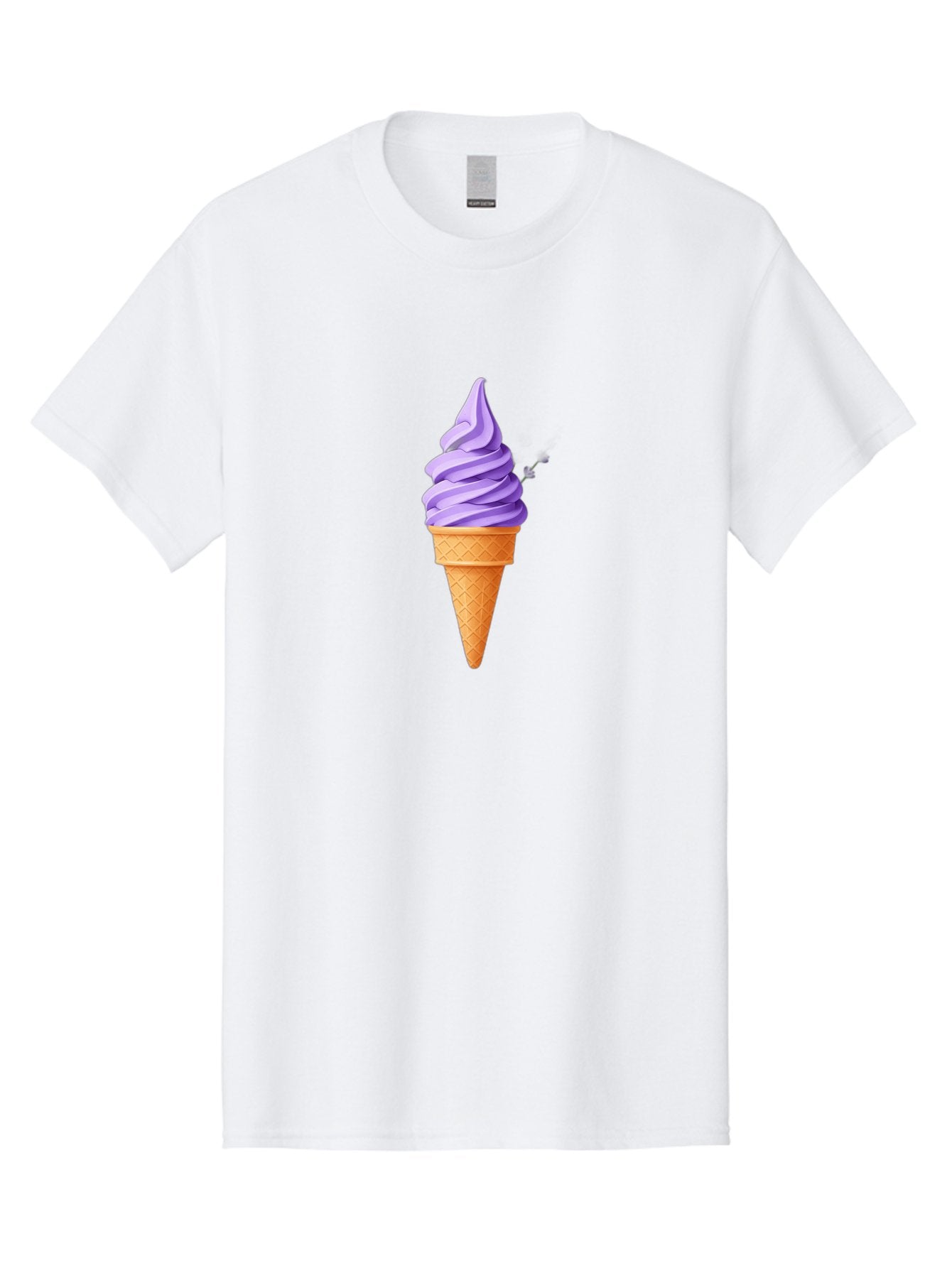 Purple-Ice-Cream Men'S Graphic Tee, 100% Cotton, Comfortable Casual Summer Wear, Machine Washable, Soft-Serve Ice Cream Cone, Purple Ice Cream, Waffle Cone, Sweet Treat, Frozen Dessert, Spiral Design, Summer Snack, Ice Cream Lover, Bab265 9