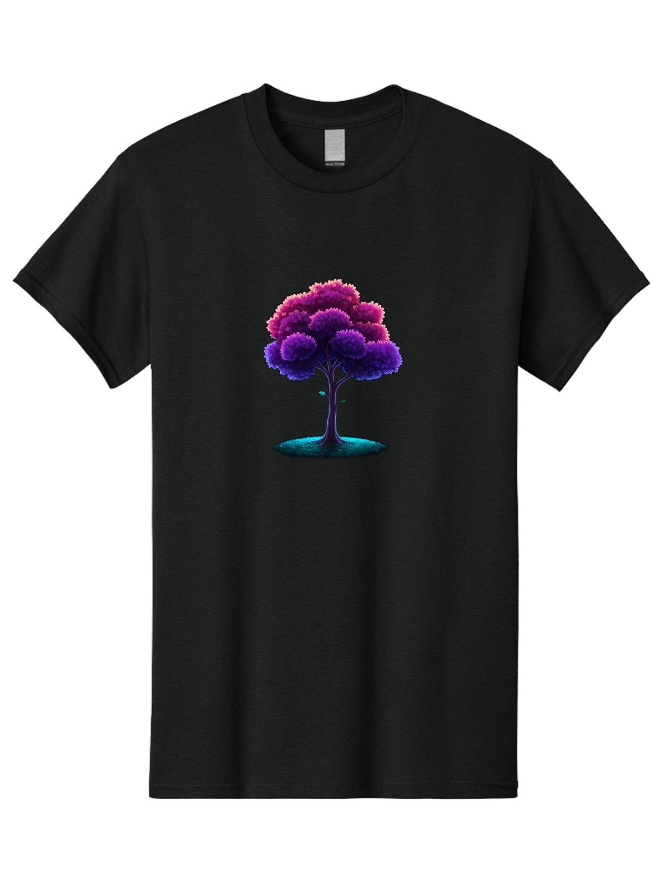 Purple-Tree Men'S Graphic Tee, 100% Cotton, Comfortable Casual Summer Wear, Machine Washable, Purple Tree, Colorful Tree, Vibrant Foliage, Digital Art, Fantasy Tree, Artistic Representation, Nature-Inspired Graphics, Gradient Colors, Bab268 12