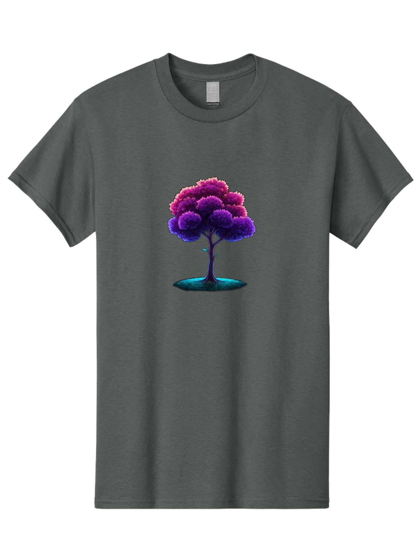 Purple-Tree Men'S Graphic Tee, 100% Cotton, Comfortable Casual Summer Wear, Machine Washable, Purple Tree, Colorful Tree, Vibrant Foliage, Digital Art, Fantasy Tree, Artistic Representation, Nature-Inspired Graphics, Gradient Colors, Bab268 9